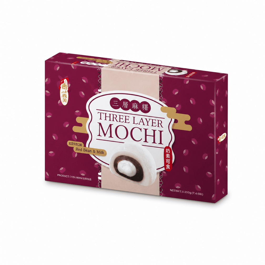 3 pakken Love & Love Three Layer Mochi Rode bonen en creme vulling 180g