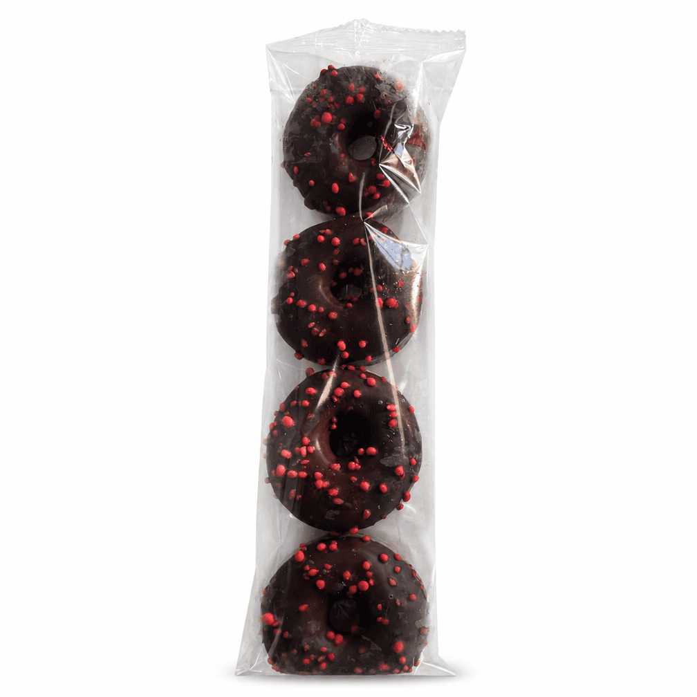 4 Pakken Poppies Dark Cherry Mini donuts 4x24g  