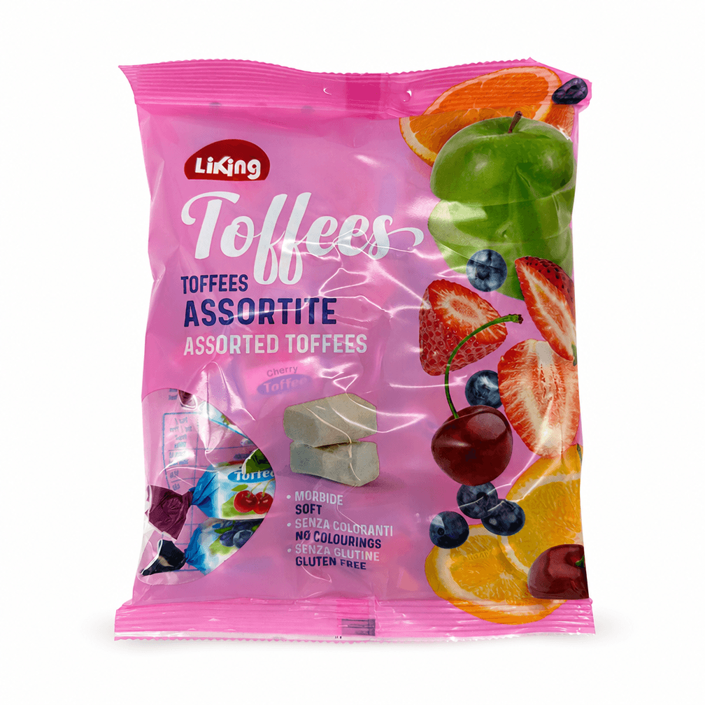 Zak Liking Toffee Fruit snoep 150 g, 3 x 1 zak
