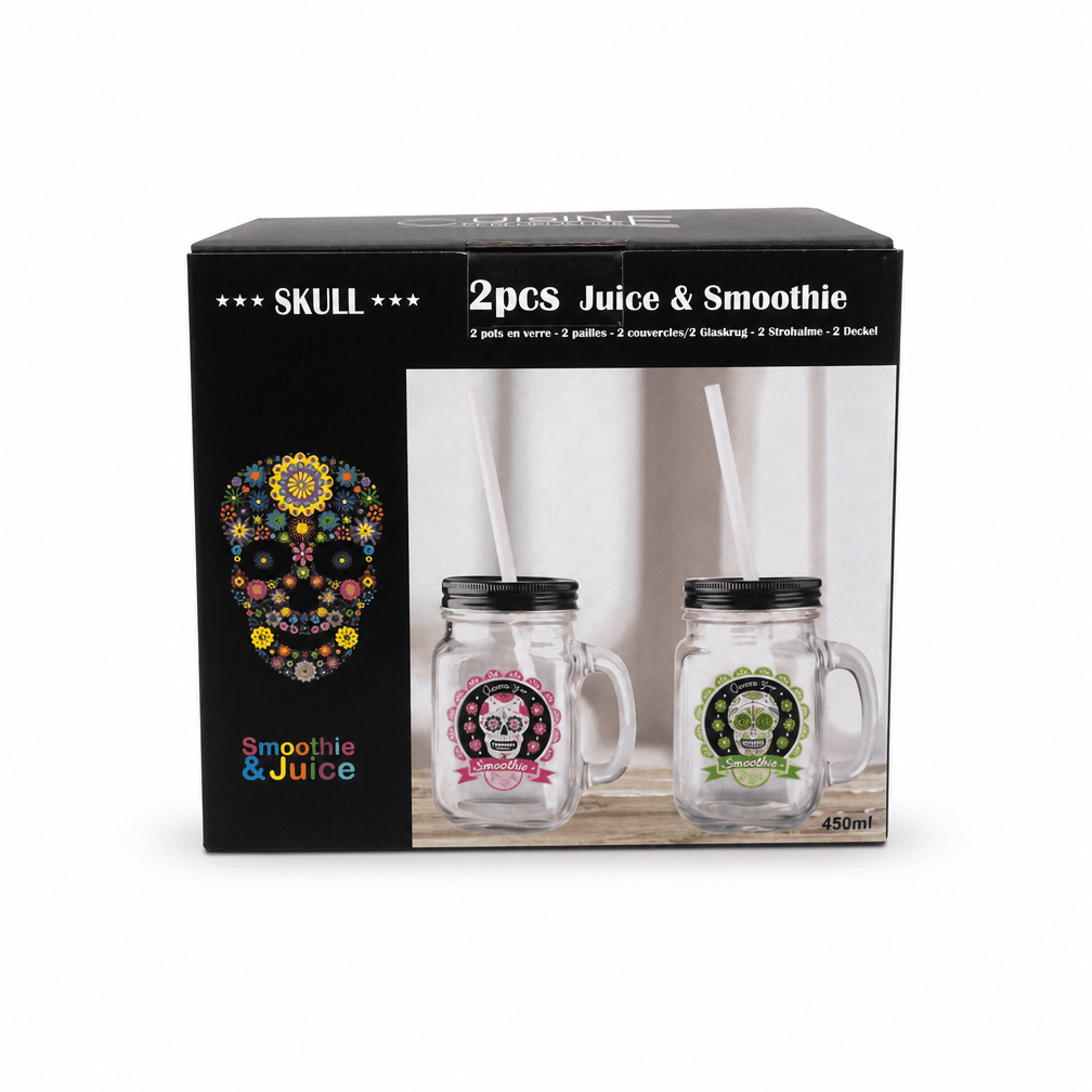 Skull Glazen 2st in doos set