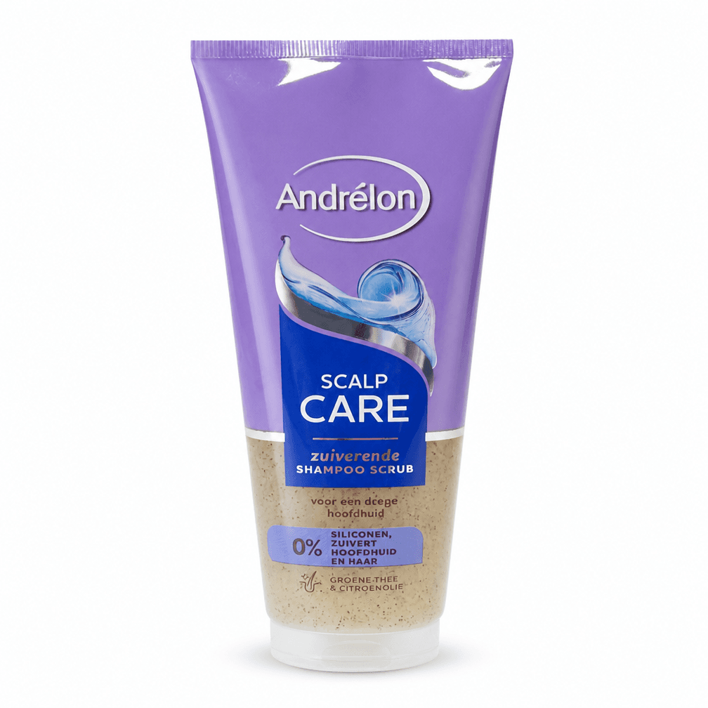 Fles Andrelon Shampoo Scrub Green Tea & Lemon Oil 2 x 200 ml