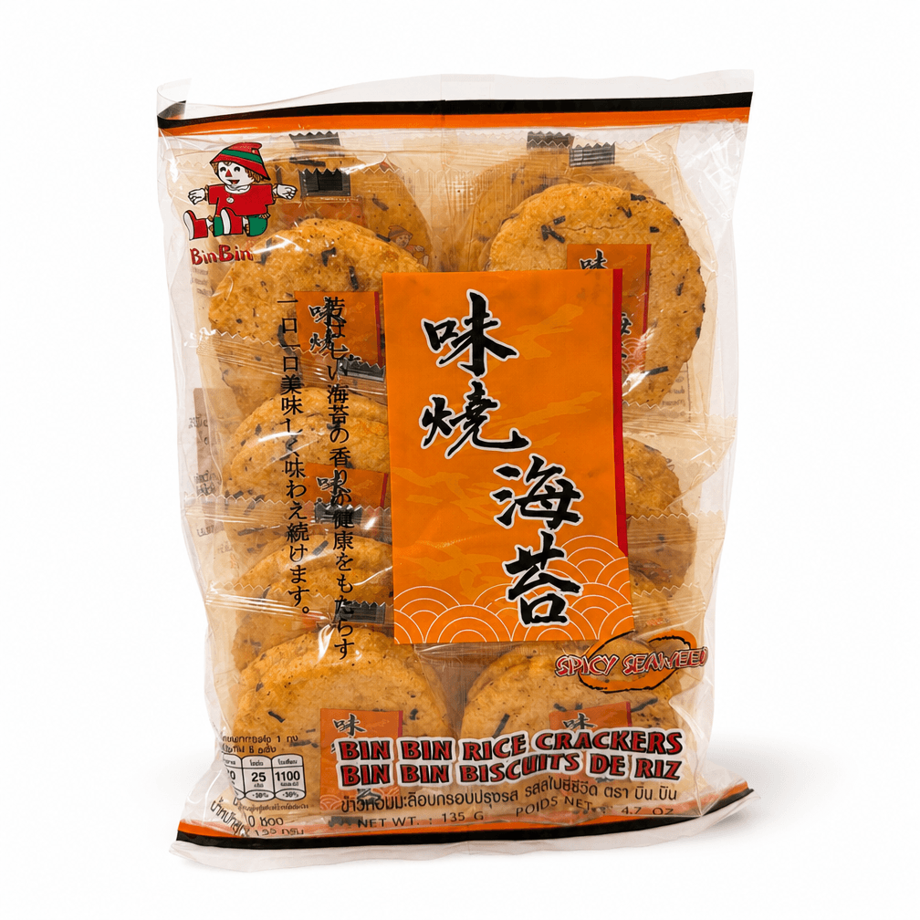 Zak Bin Bin rijstcrackers met pittige zeewiersmaak, 2 x 135 g