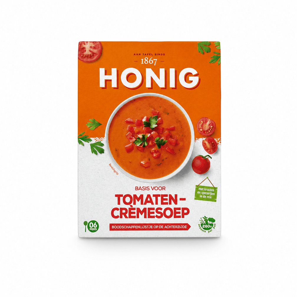 Pak Honig Basis voor Tomaten Crèmesoep rood 4 pakken