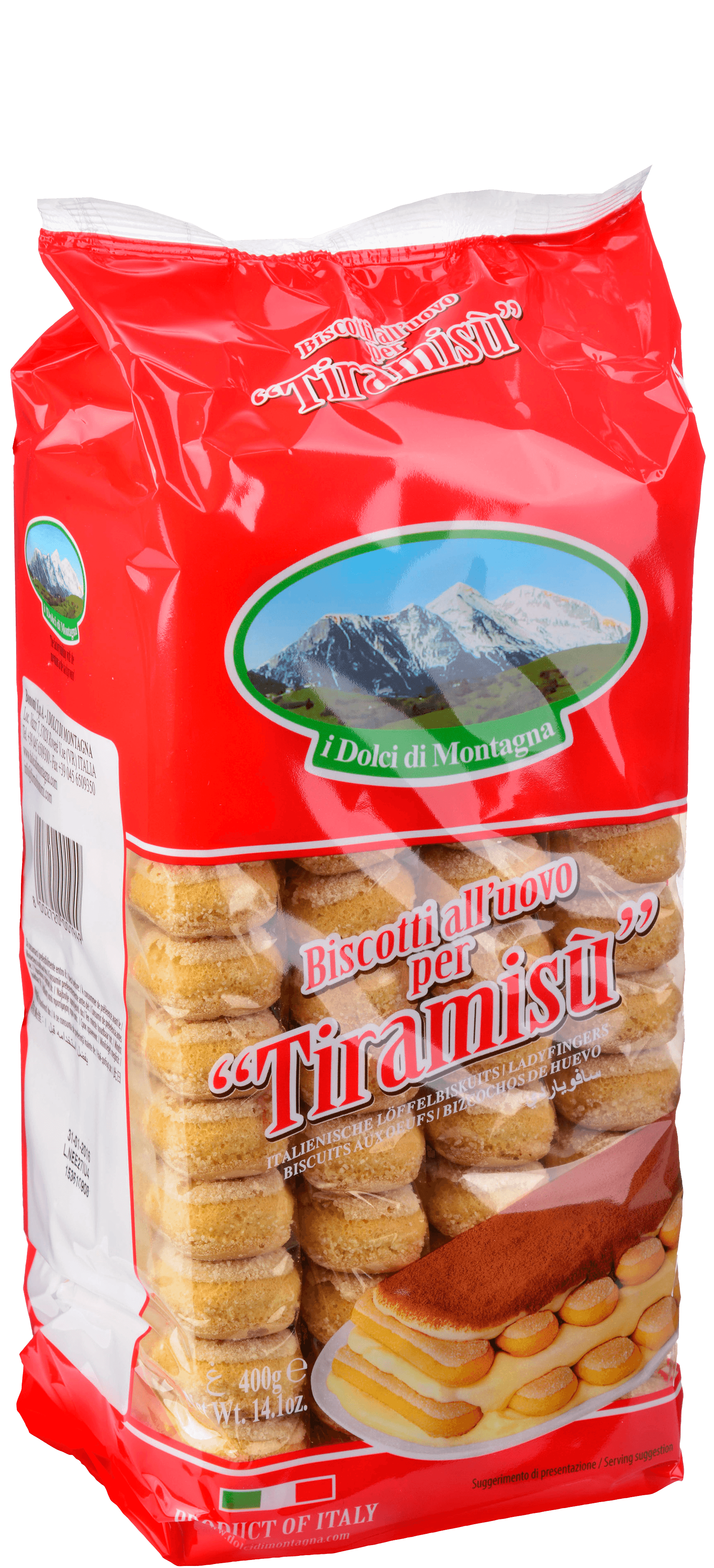 Pak lange vingers savoiardi bruin, 400 g