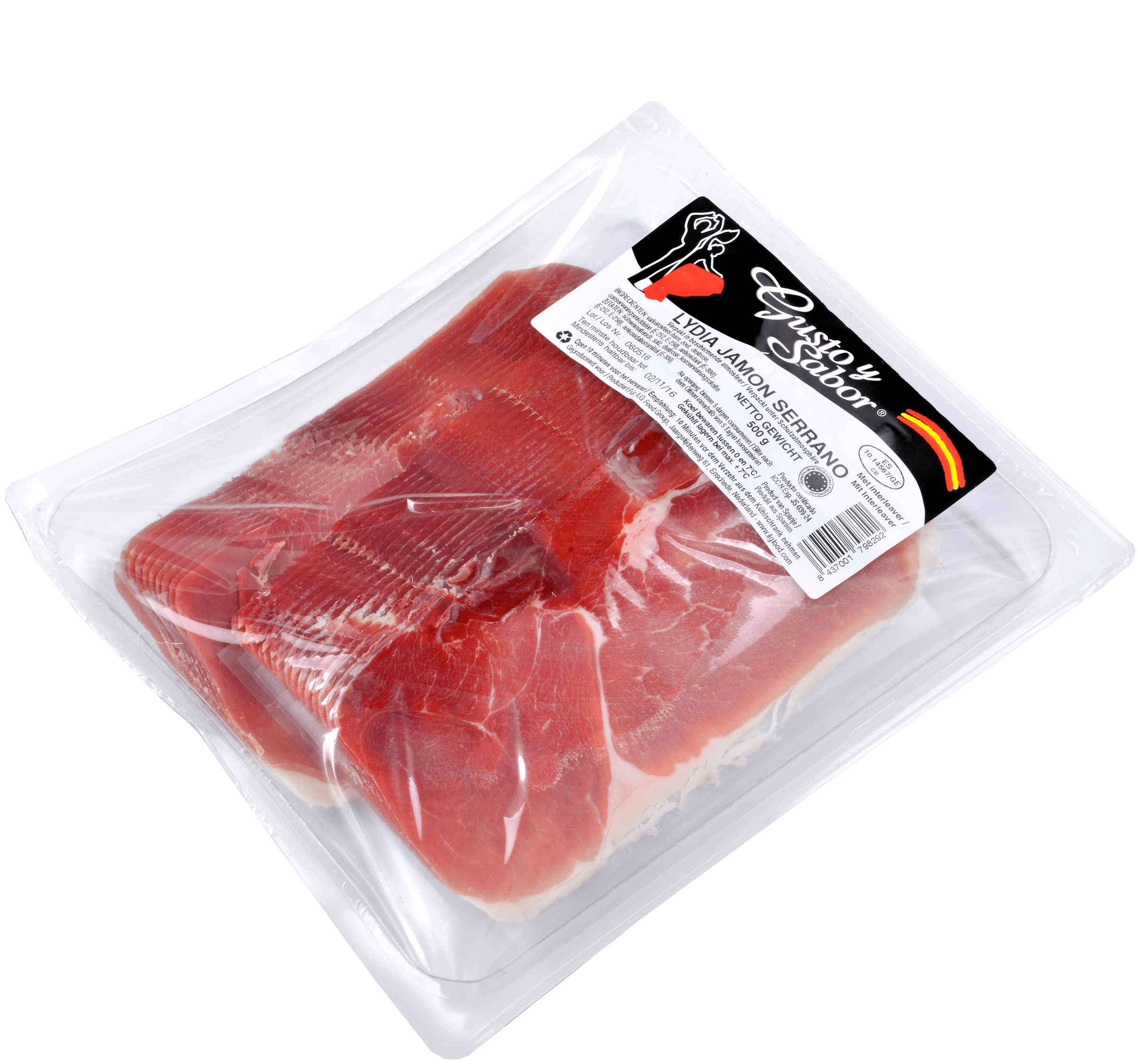 Gesneden Serranoham uit Spanje 500g