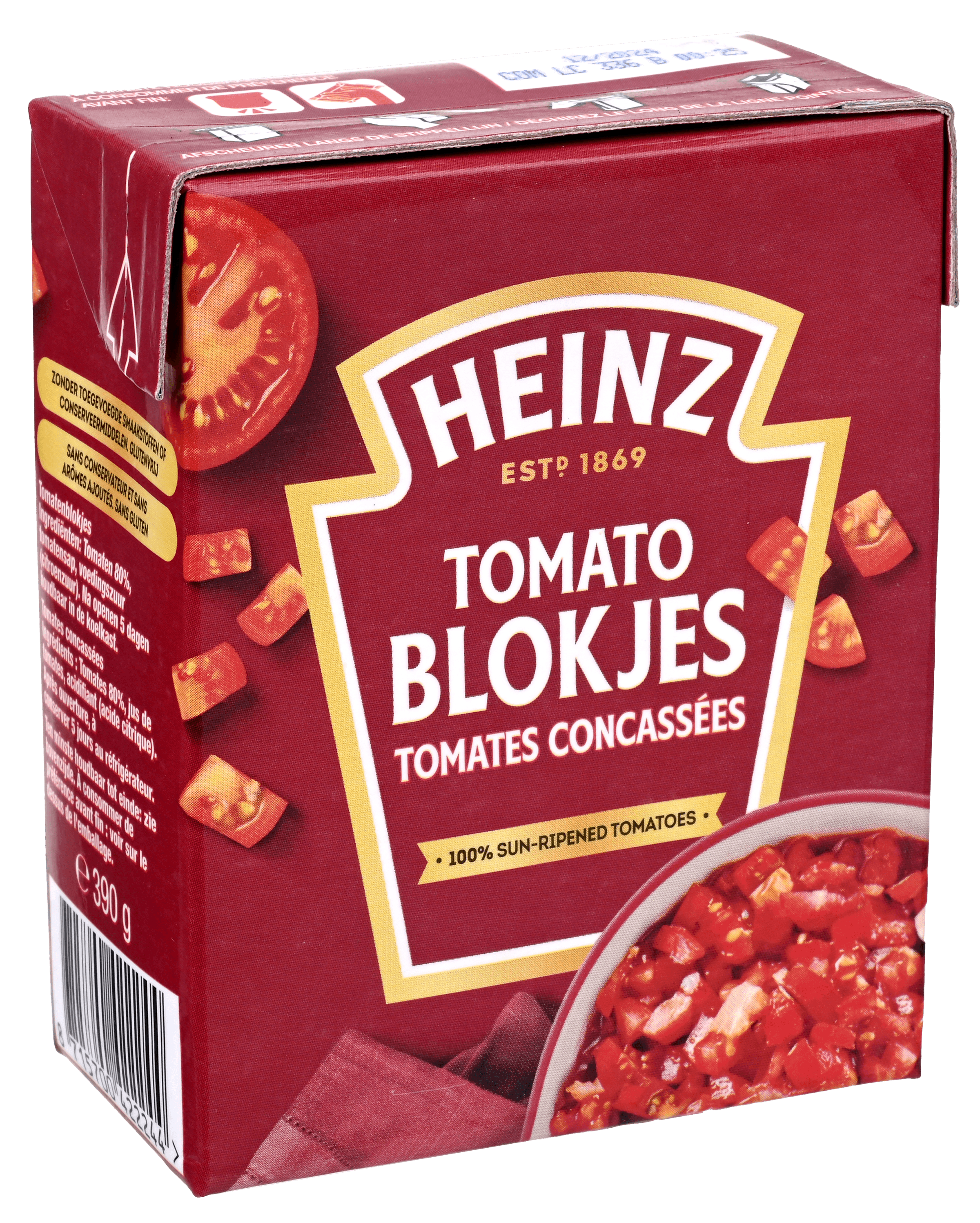 2 Pakken Heinz Tomato Blokjes Naturel 390g