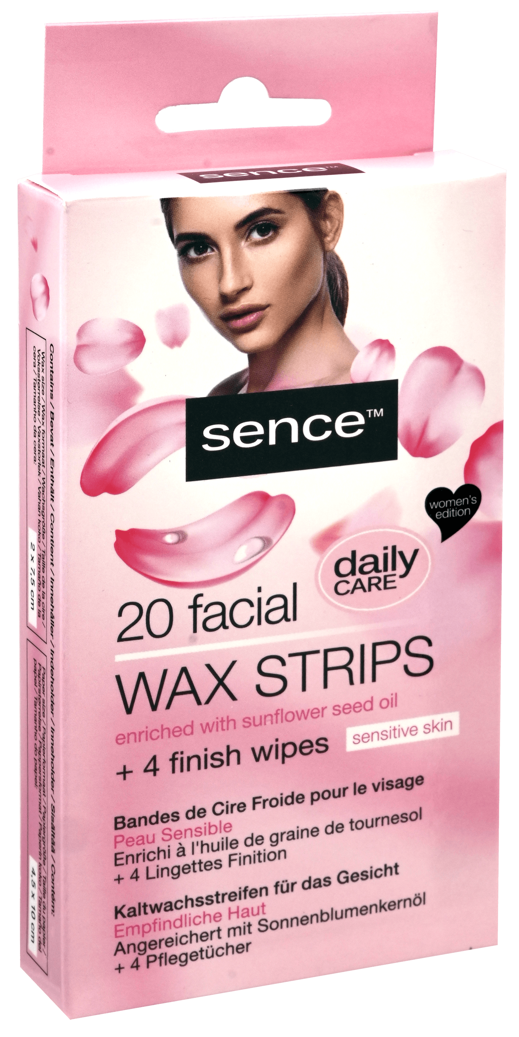 2 pakken Sence Shelf Display 12pcs Wax Strips 20pcs + 4 finish wipes