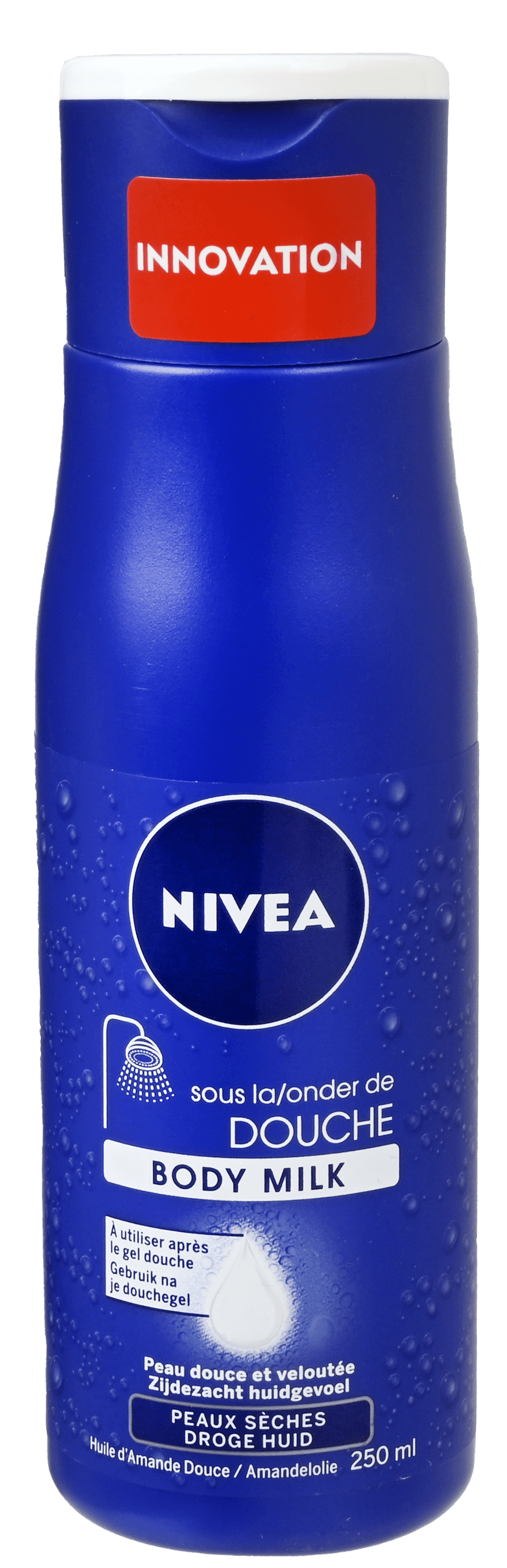 3 flessen Nivea Bodymilk Onder de Douche Droge Huid 250ml