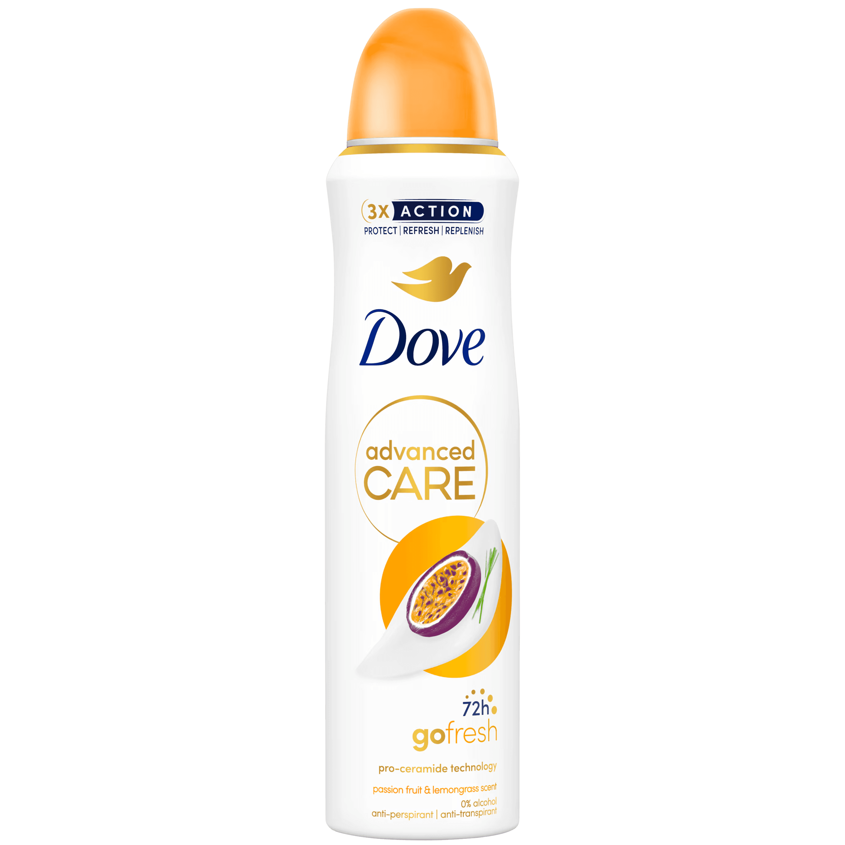 3 bussen Dove Deospray Go Fresh Passion Fruit & Lemongrass 150ml