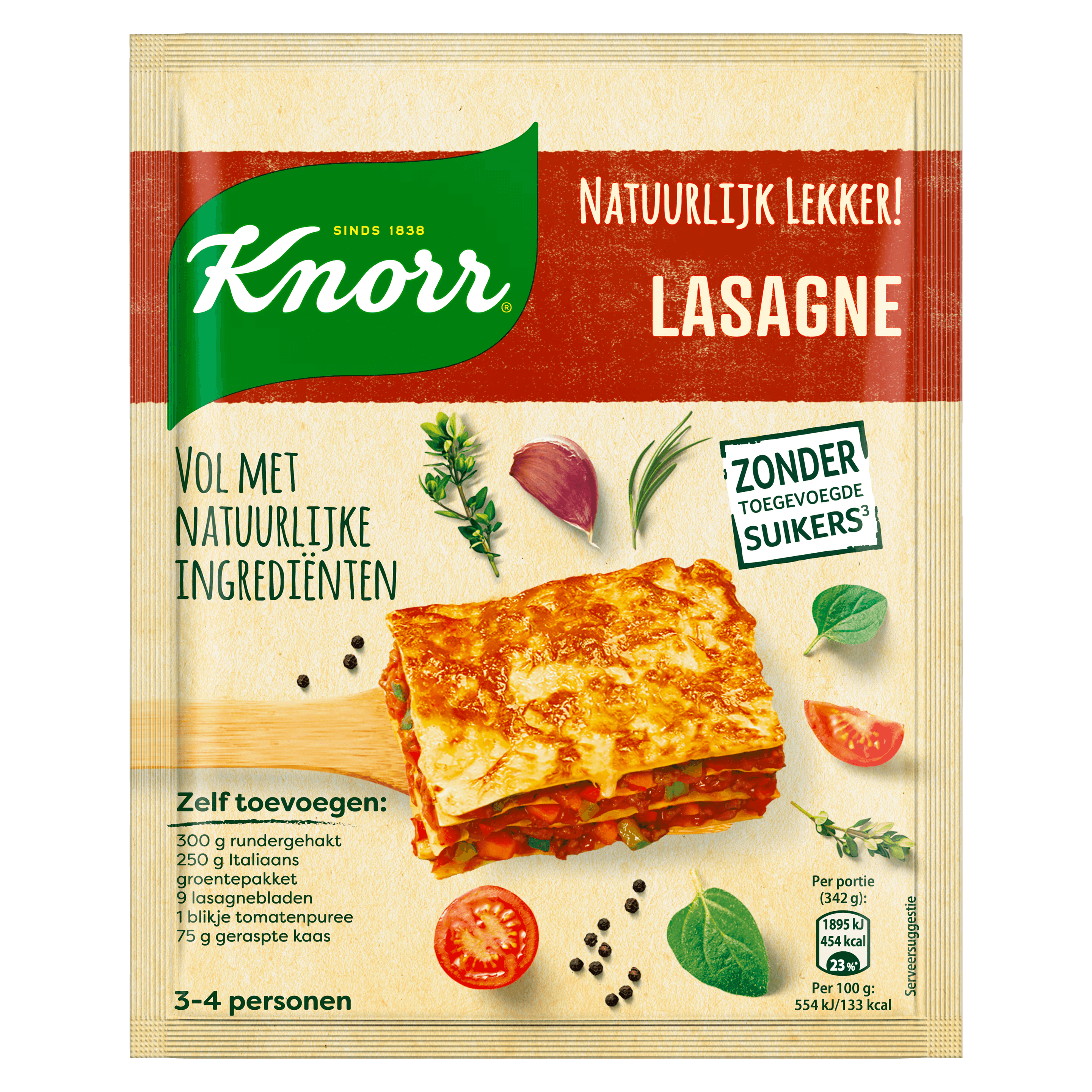 4 pakken KNORR Natuurlijk Lekker Lasagne Mix 60g