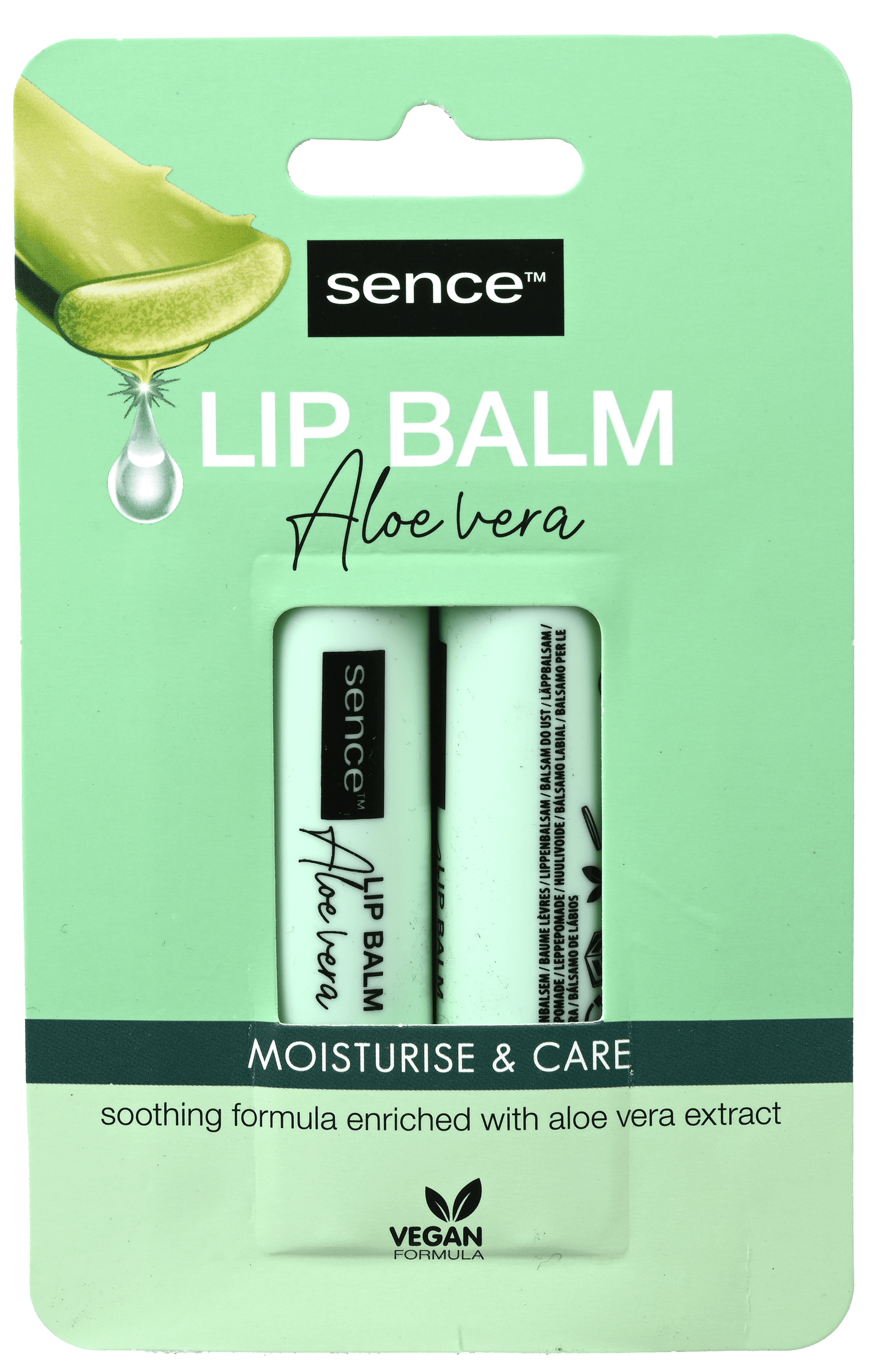 2 pakken Sence Lippenbalsem Aloe Vera 2x4,3g