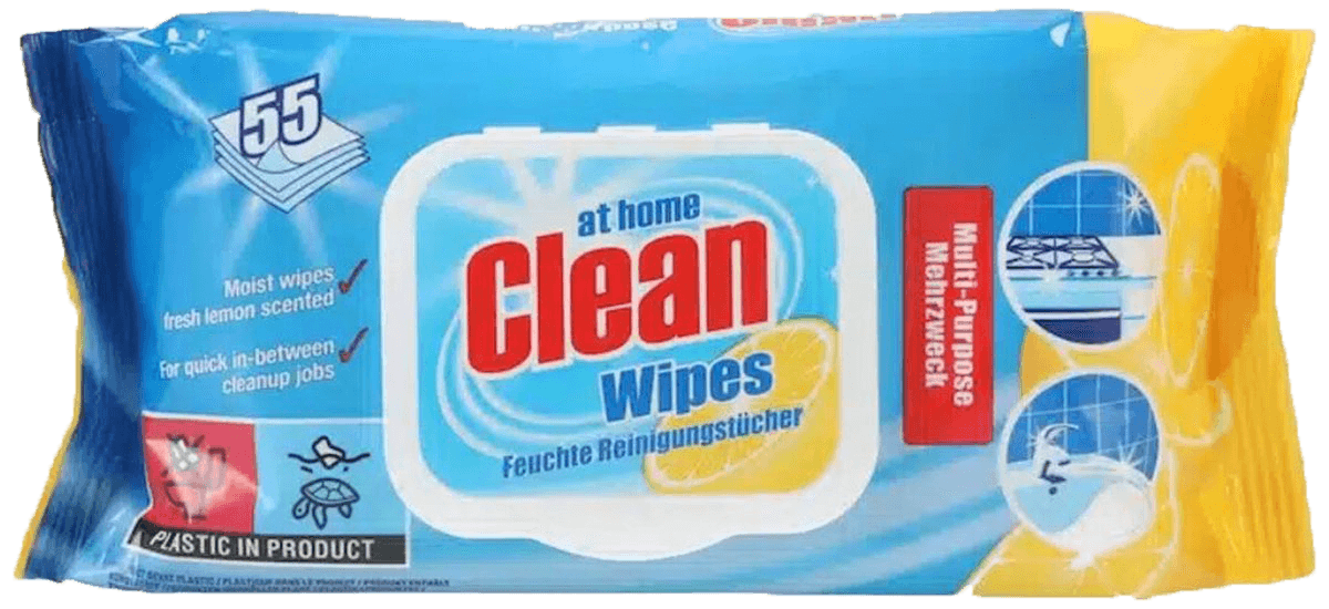 2 pakken At Home Clean Multi Purpose Wipes Lemon 55st