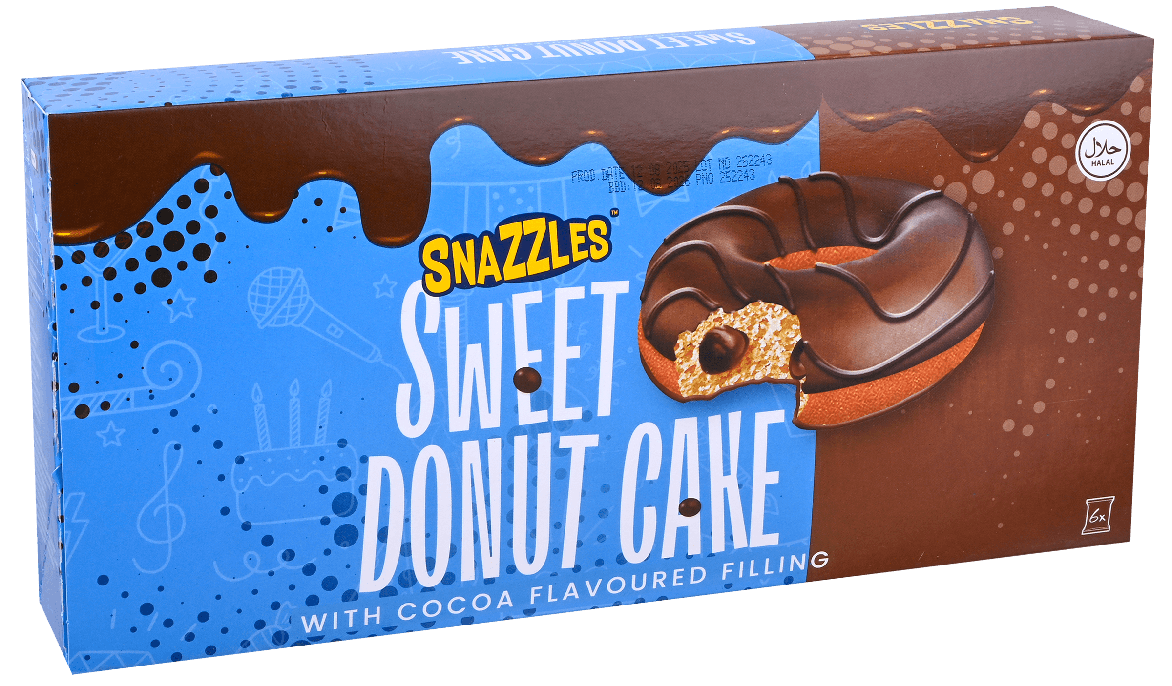 2 Pakken Snazzles Filled Cake Sweet Donut Cake With Cocao Filling 240g