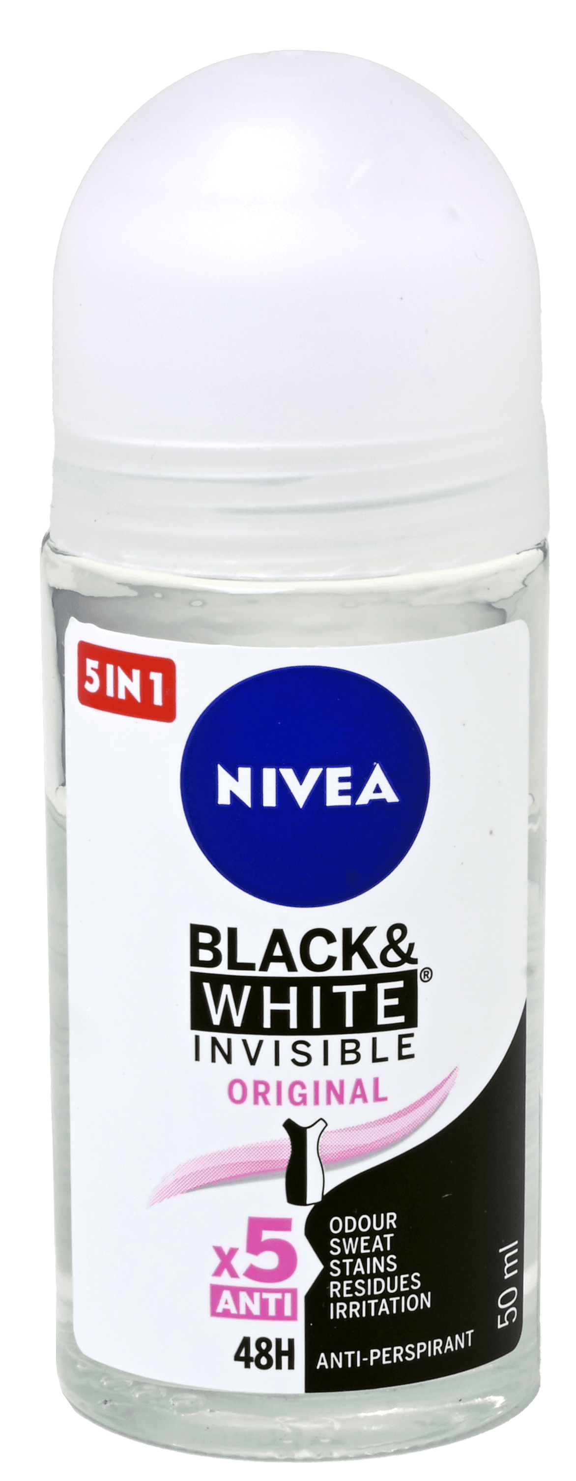 2 rollers Nivea Deo Roll-On B&W Invisible Original 50ml