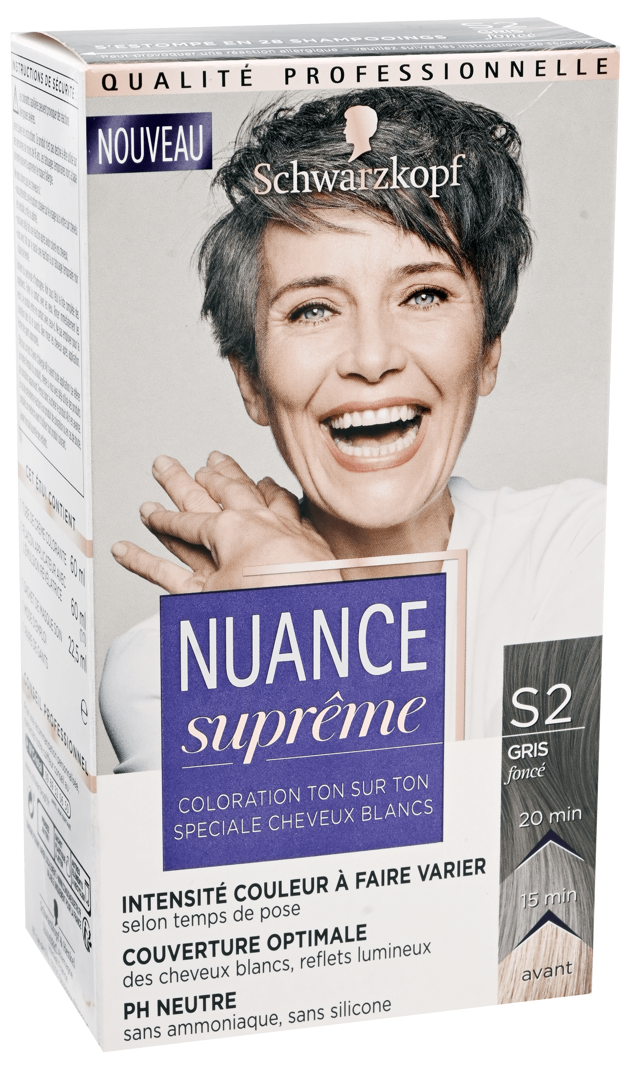 Schwarzkopf Hair Color Nuance Supreme S2 Gris Fonce 60ml