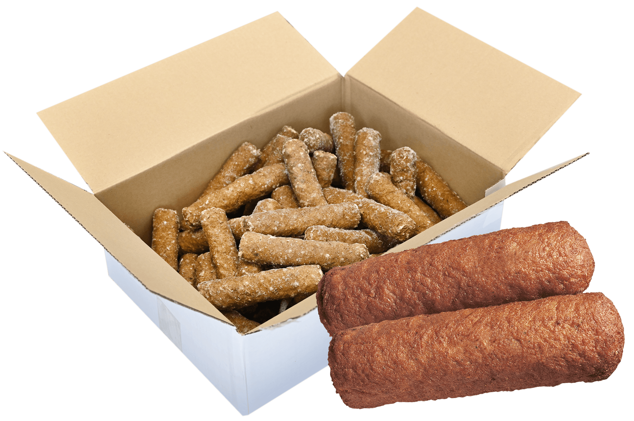 5kg Gegaarde Gehaktstaaf 100g Kant & Klaar ca. 50st
