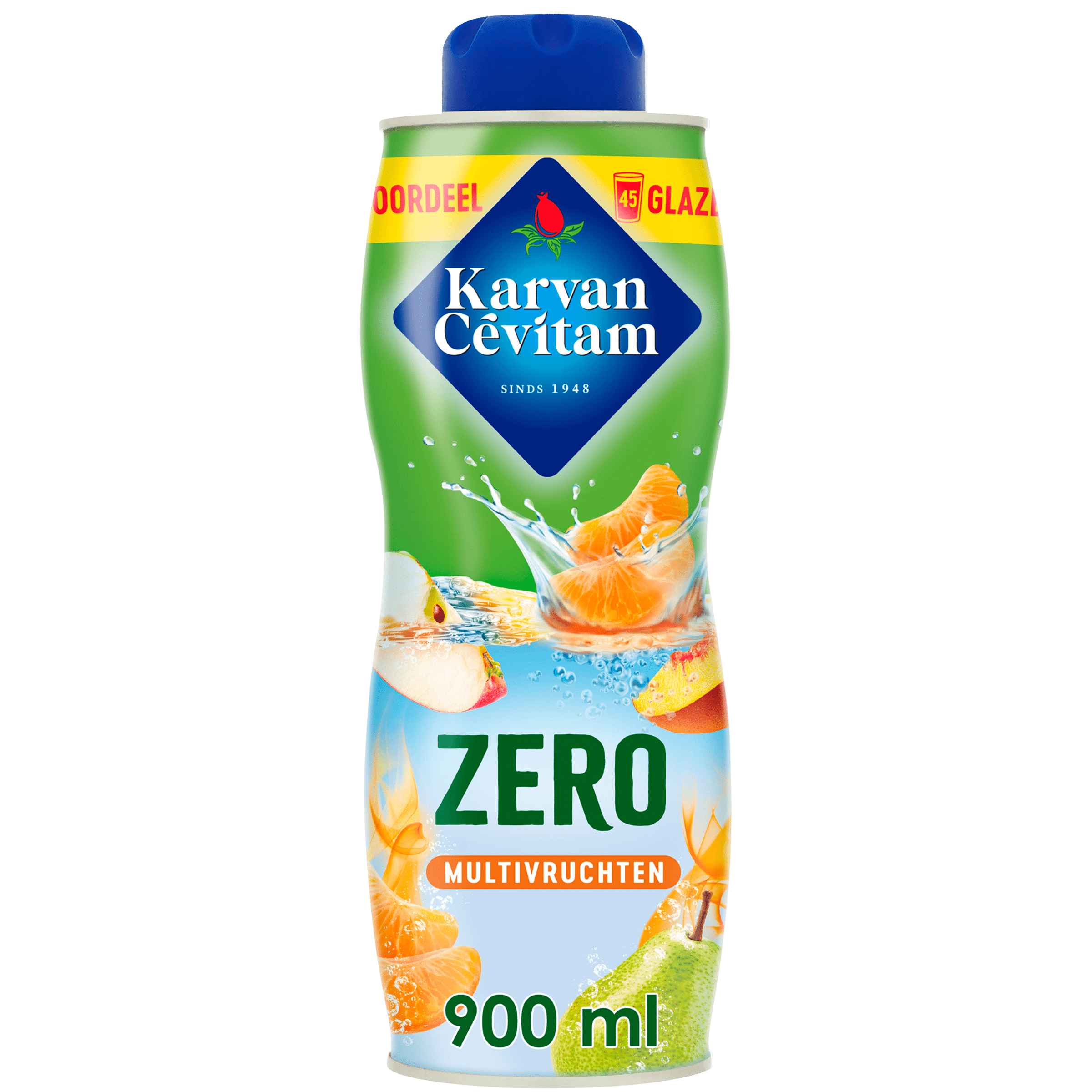 2 flessen Karvan Cévitam Siroop Zero Multifruit 900ml