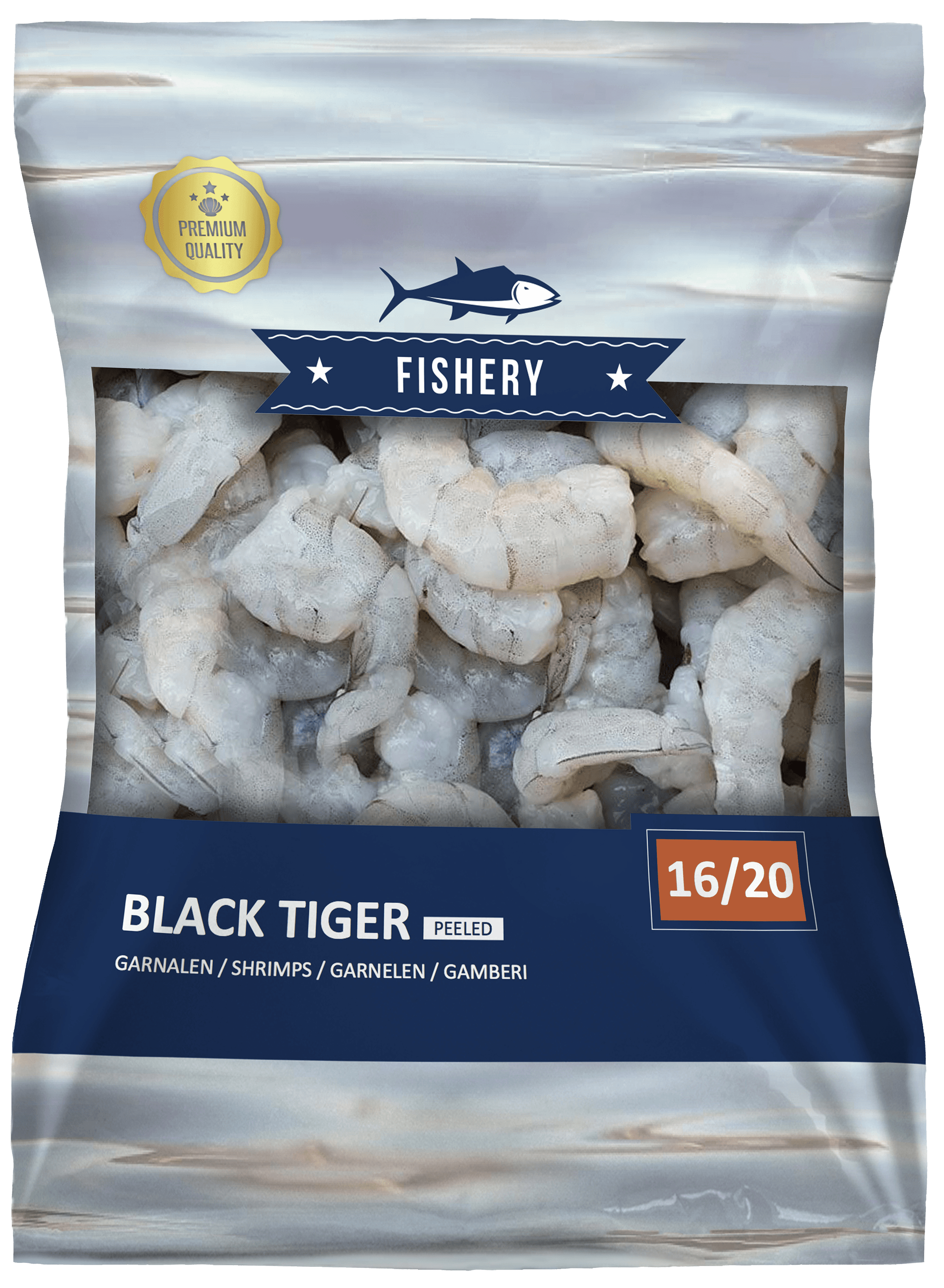 Zak black tiger garnalen 16/20 gepeld naturel