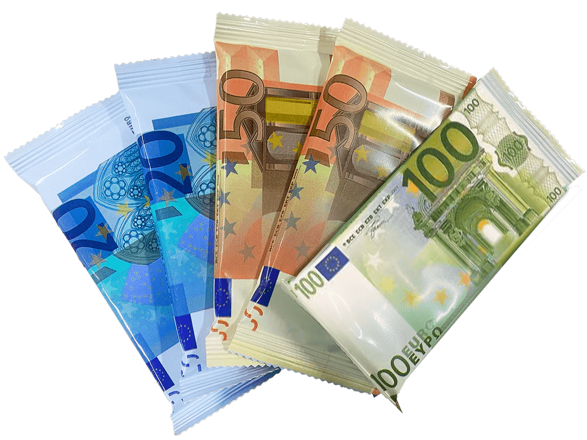 5 stuks Chocolade Euromoney 50g