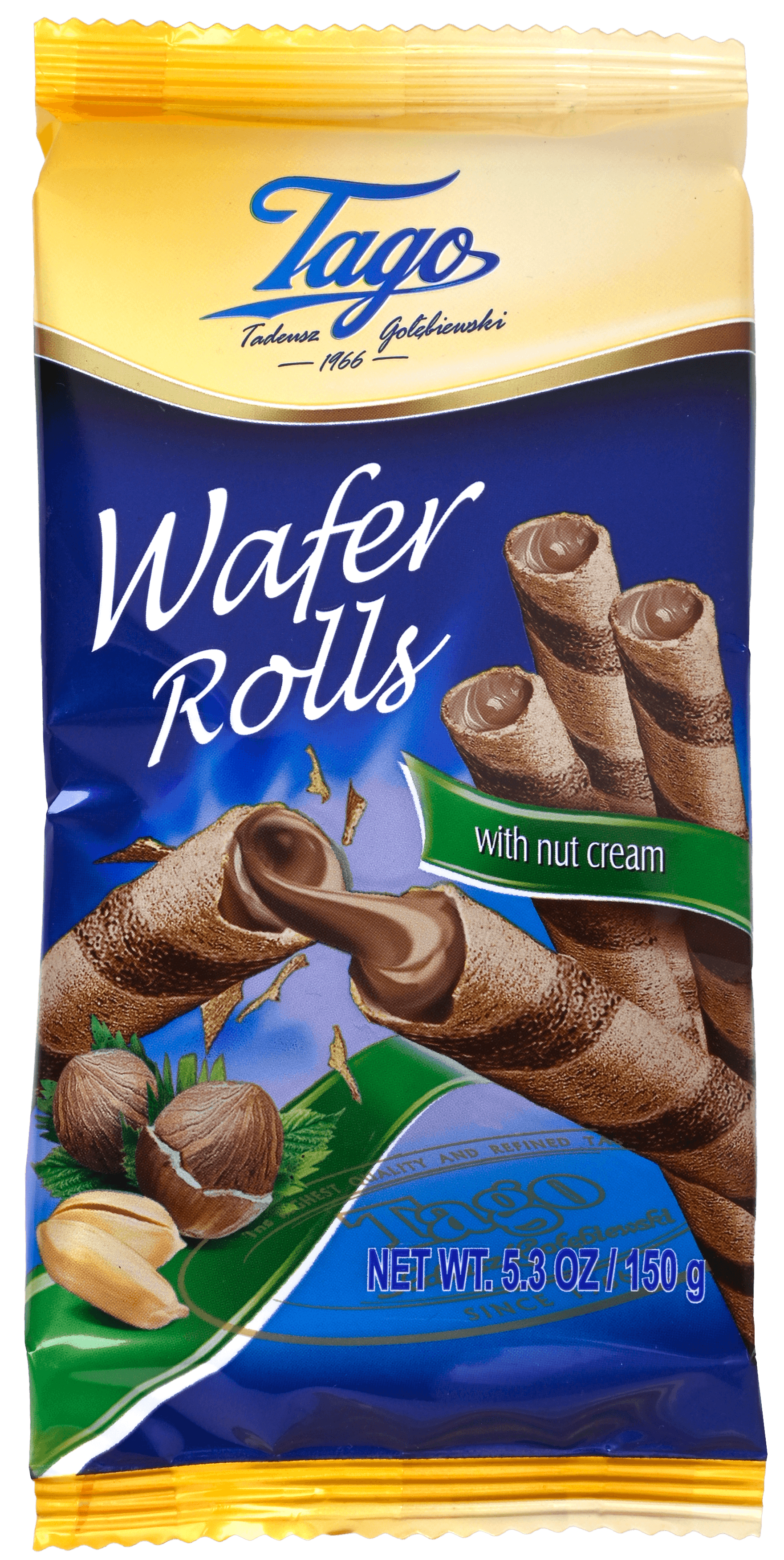 2 Pakken Tago Wafer Rolls Nut Cream 150g