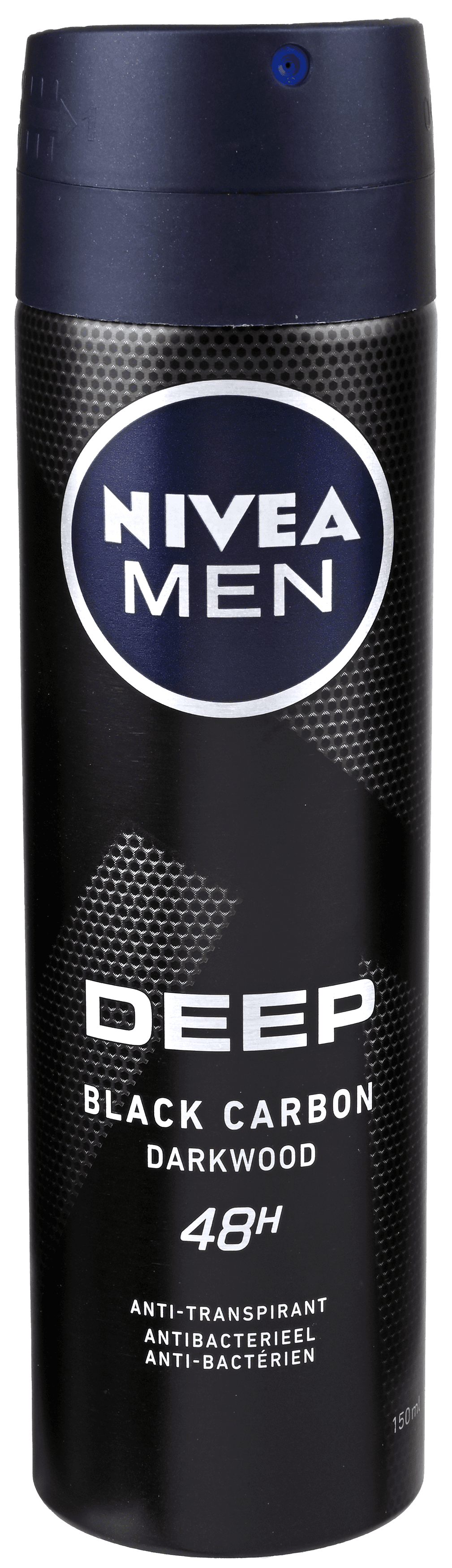 2 bussen Nivea Deospray Men Deep Darkwood Black Carbon 150ml