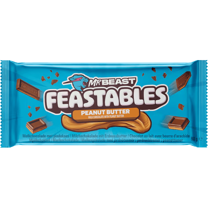 10 stuks MrBeast Feastables Peanut Butter Chocolate 60g