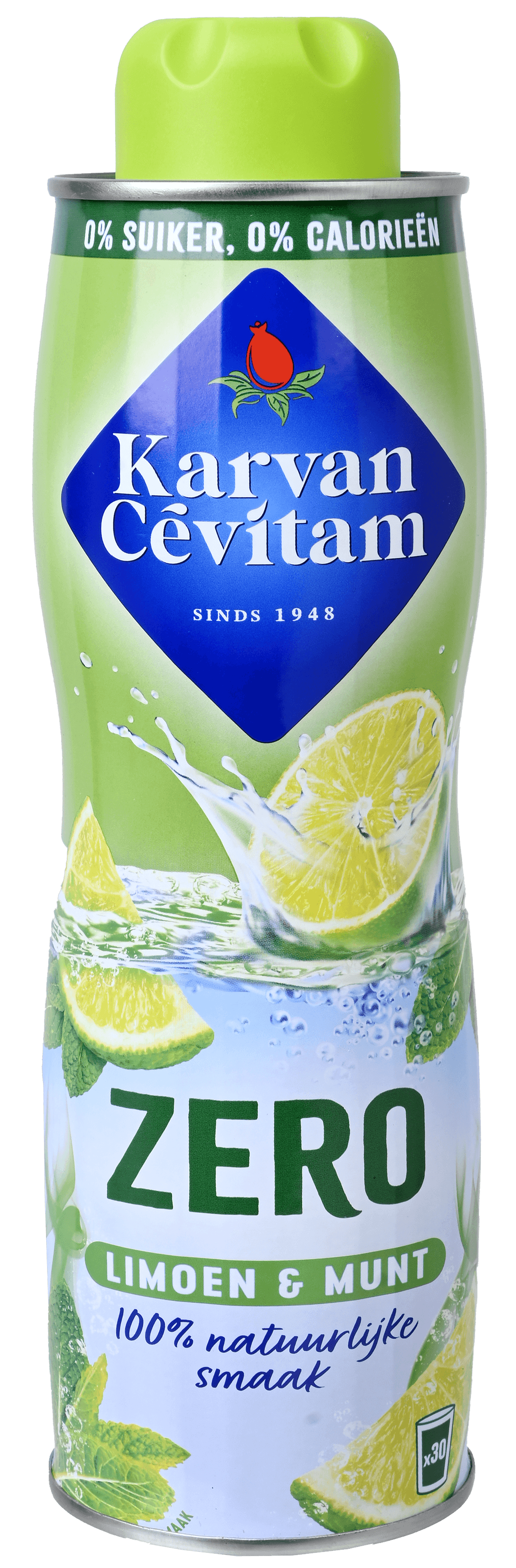2 flessen Karvan Cévitam Siroop Zero Limoen & Munt 600ml