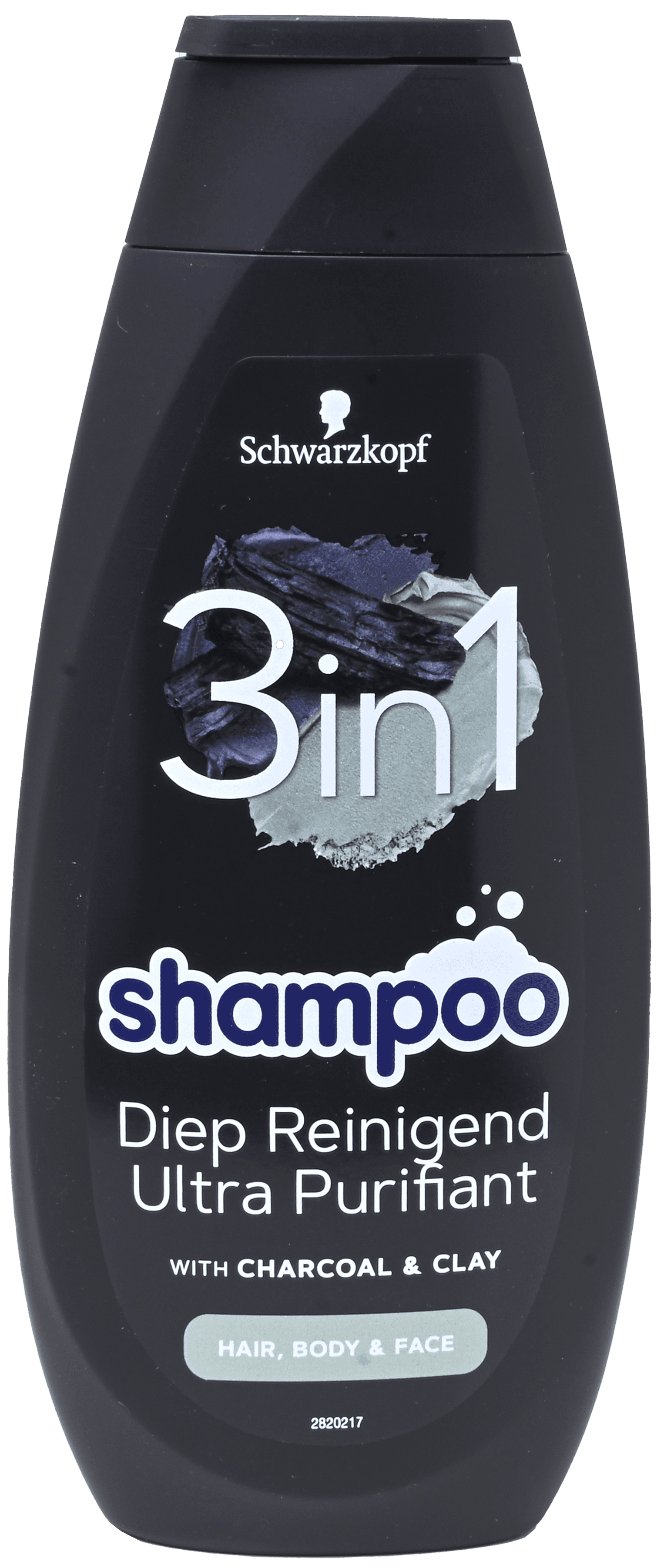 2 flessen Schwarzkopf Shampoo Men 3in1 Charcoal 400ml