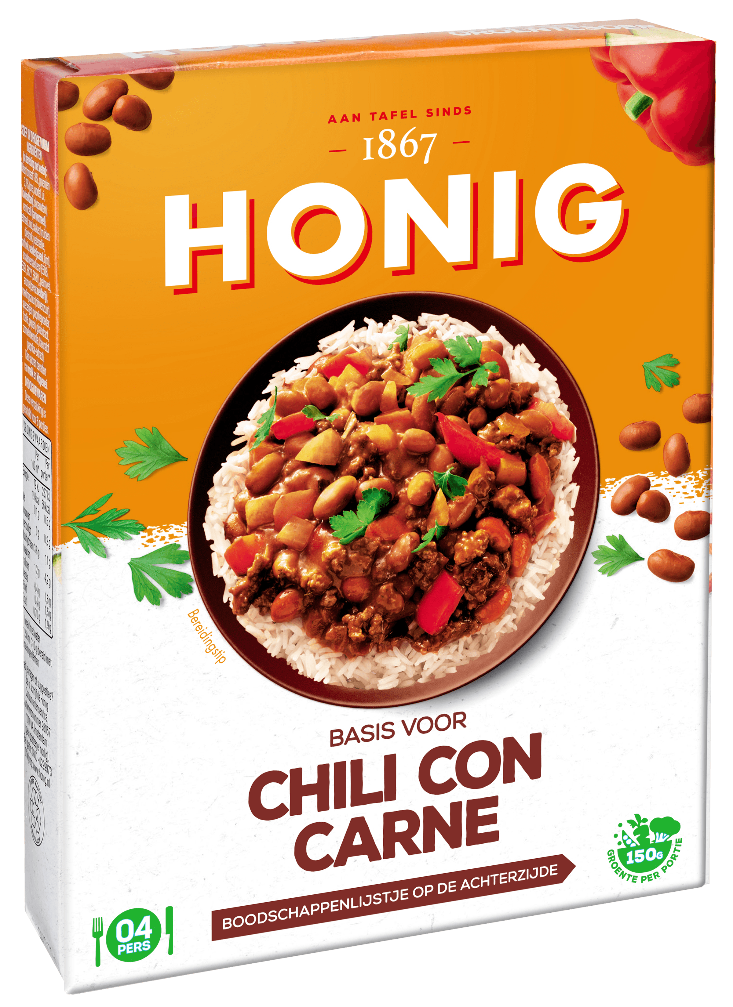 4 Pakken Honig Basis voor Chili con Carne 42g