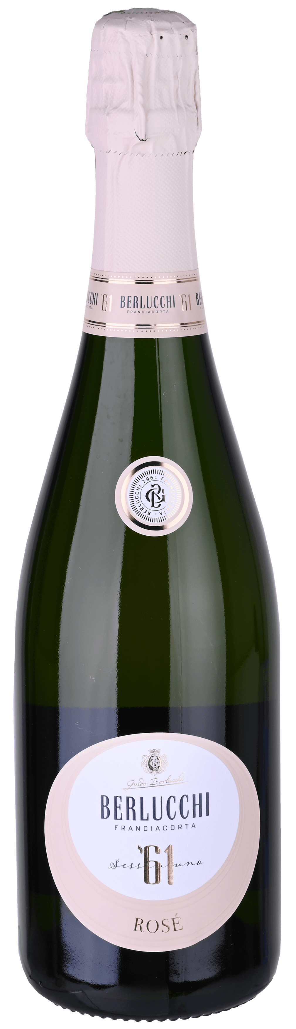Fles Berlucchi Franciacorta mousserende rosé wijn, 0,75 l