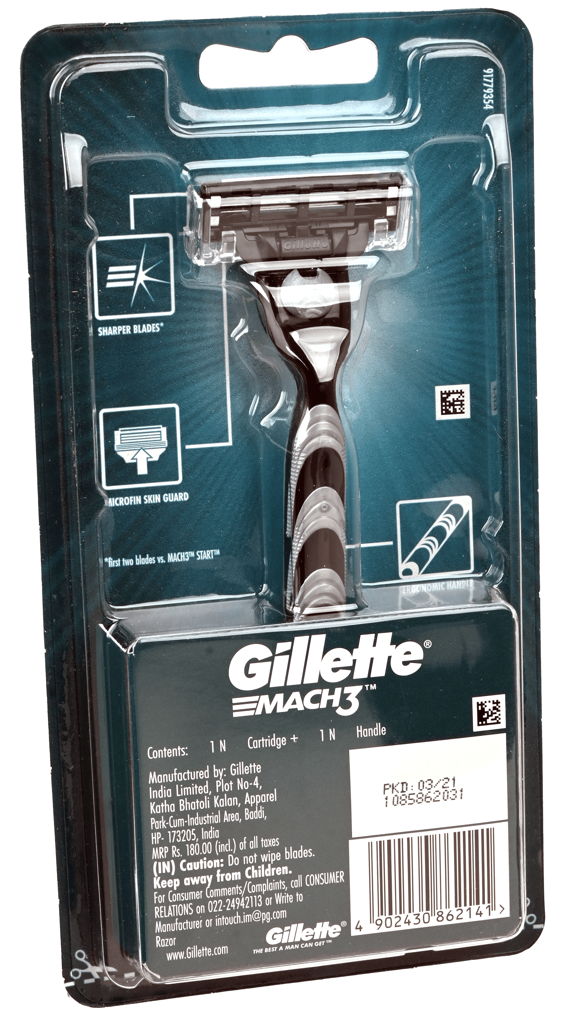Gillette Mach3 Houder + 1 Scheermesje
