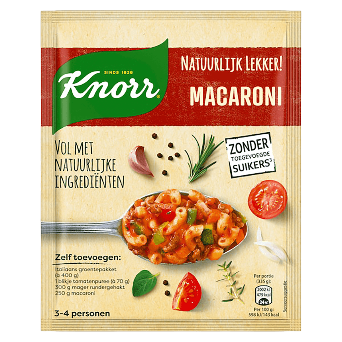 4 pakken KNORR Natuurlijk Lekker Macaroni Mix 55g