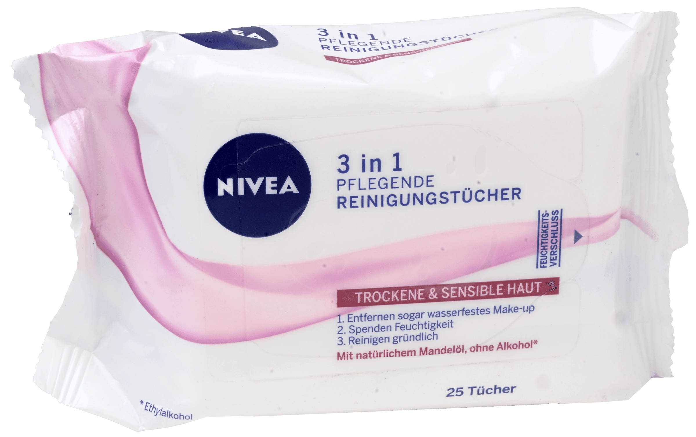 2 pakken Nivea Gezichtsreinigingsdoekjes 3-in-1 Dry Skin 25st