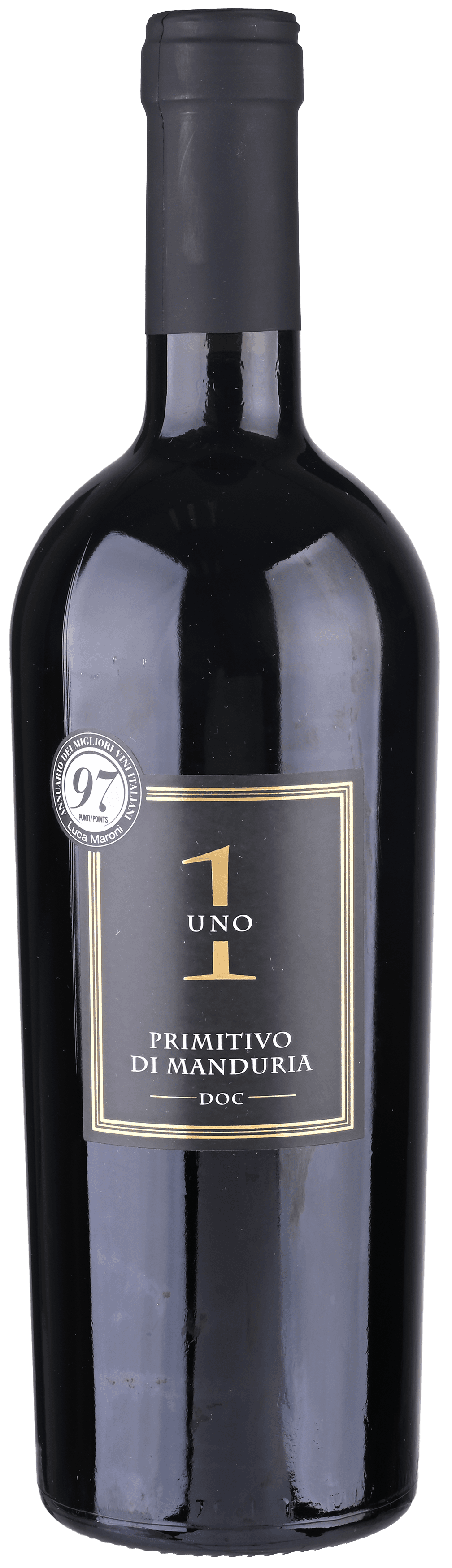 Fles No. UNO Primitivo di Manduria Black DOC zwart 0,75 l