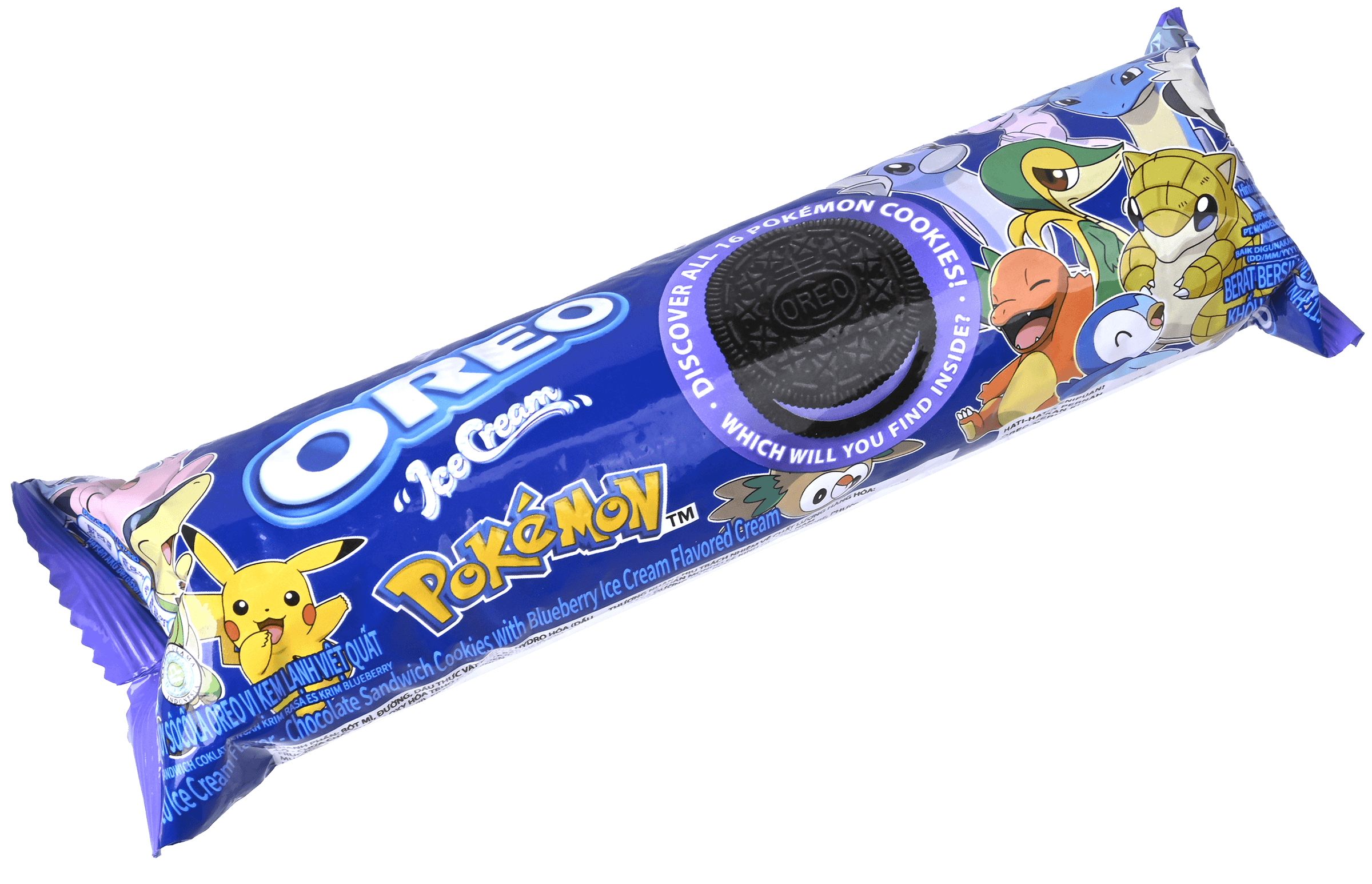 3 pakken Oreo Pokémon Blueberry Ice Cream 119,6g