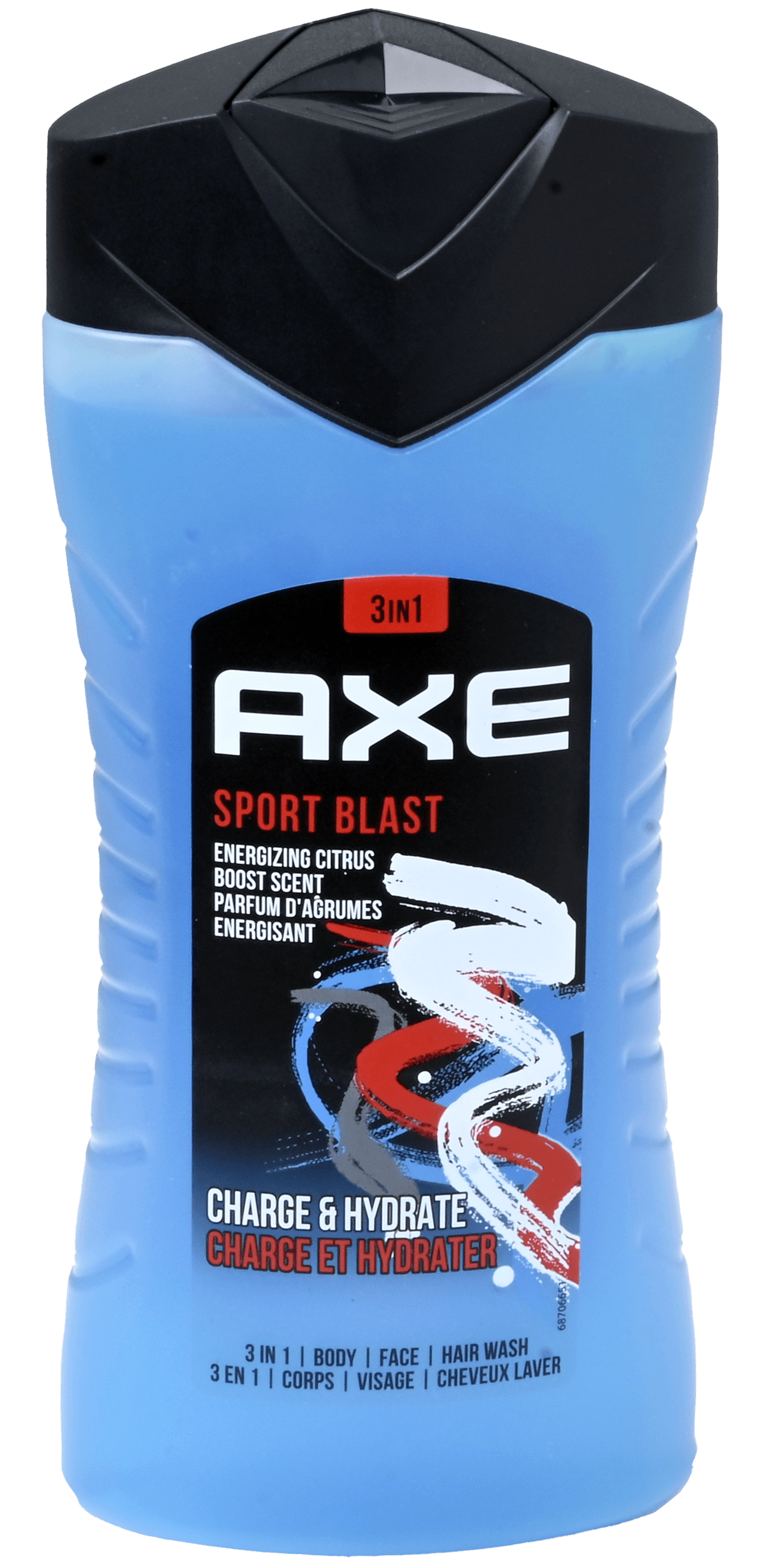 3 flessen Axe Douche 3in1 Sport Blast 250ml