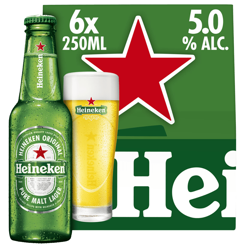 6-Pack Heineken Bier draaidop vol 5% 250ml