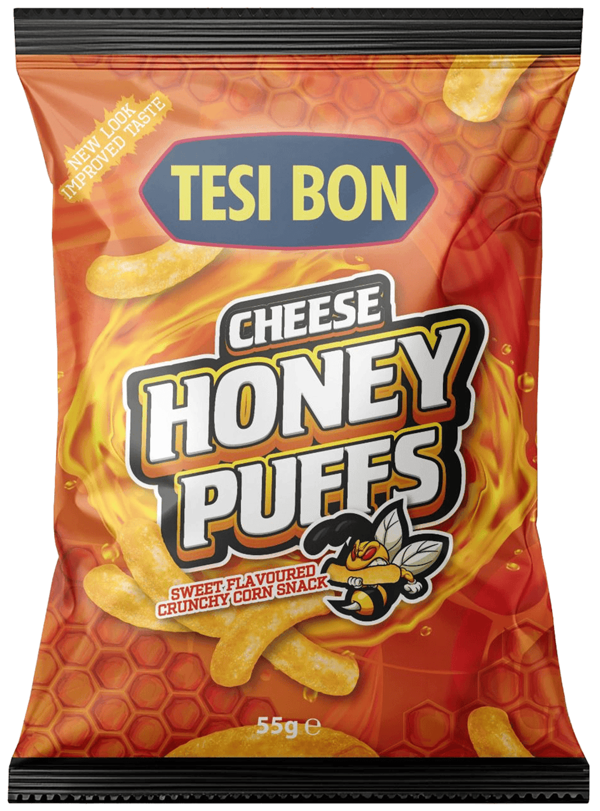 3 Zakken Tesi Bon Chips Honing Puffs 55g