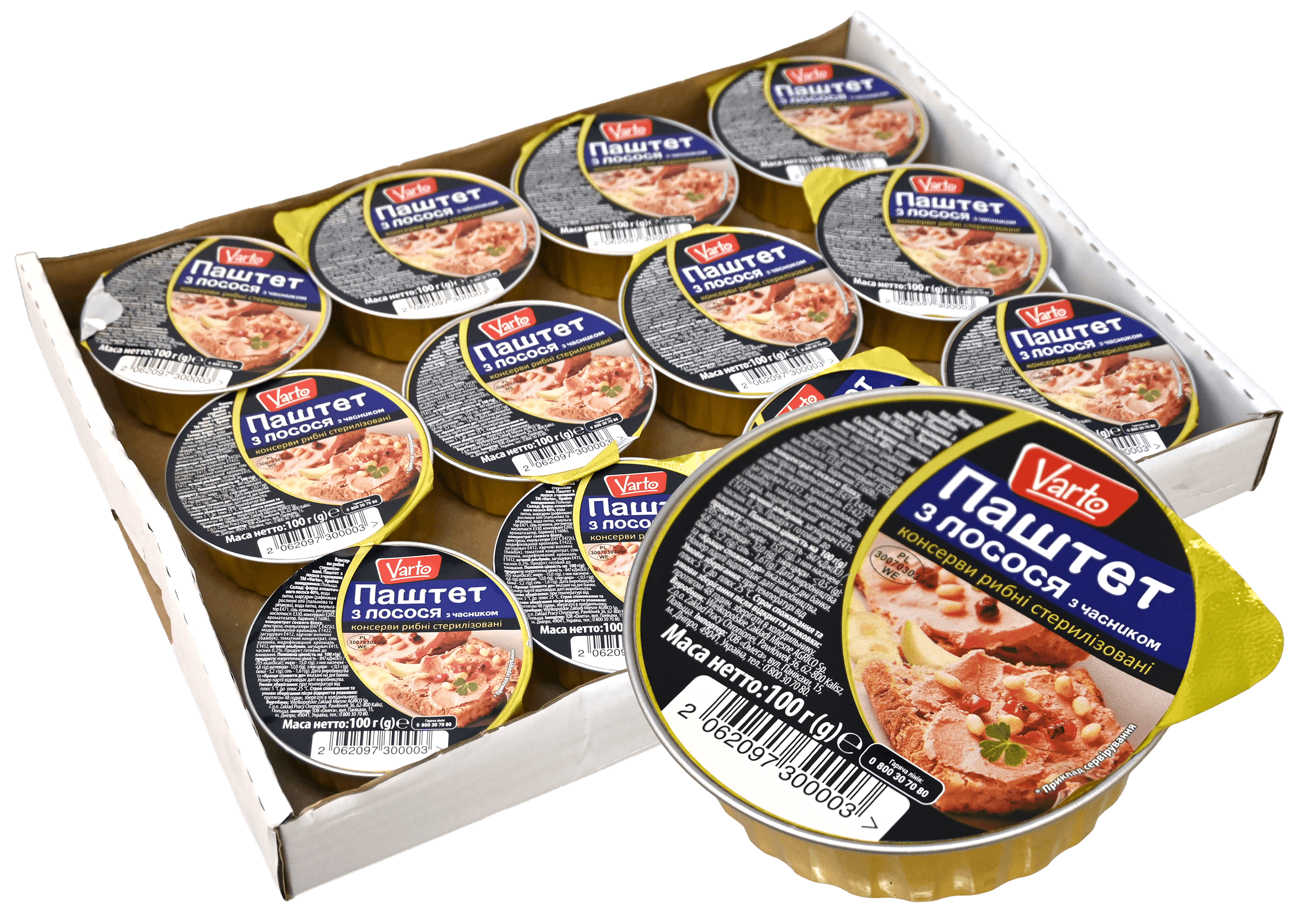 VARTO-SALMON pate met knoflook 100gr