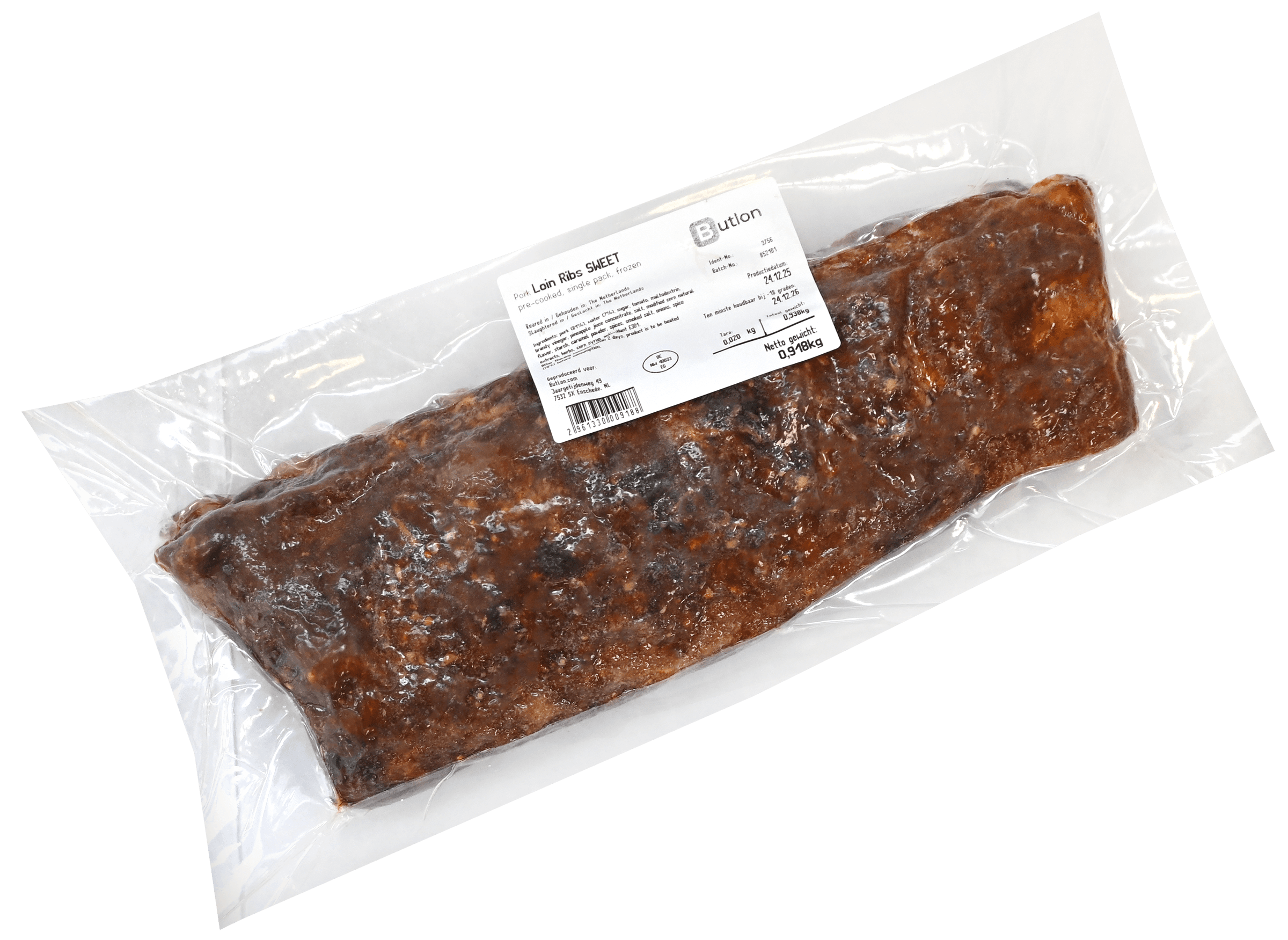 Spareribs langaam gegaard en gemarineerd sweet circa 500gr