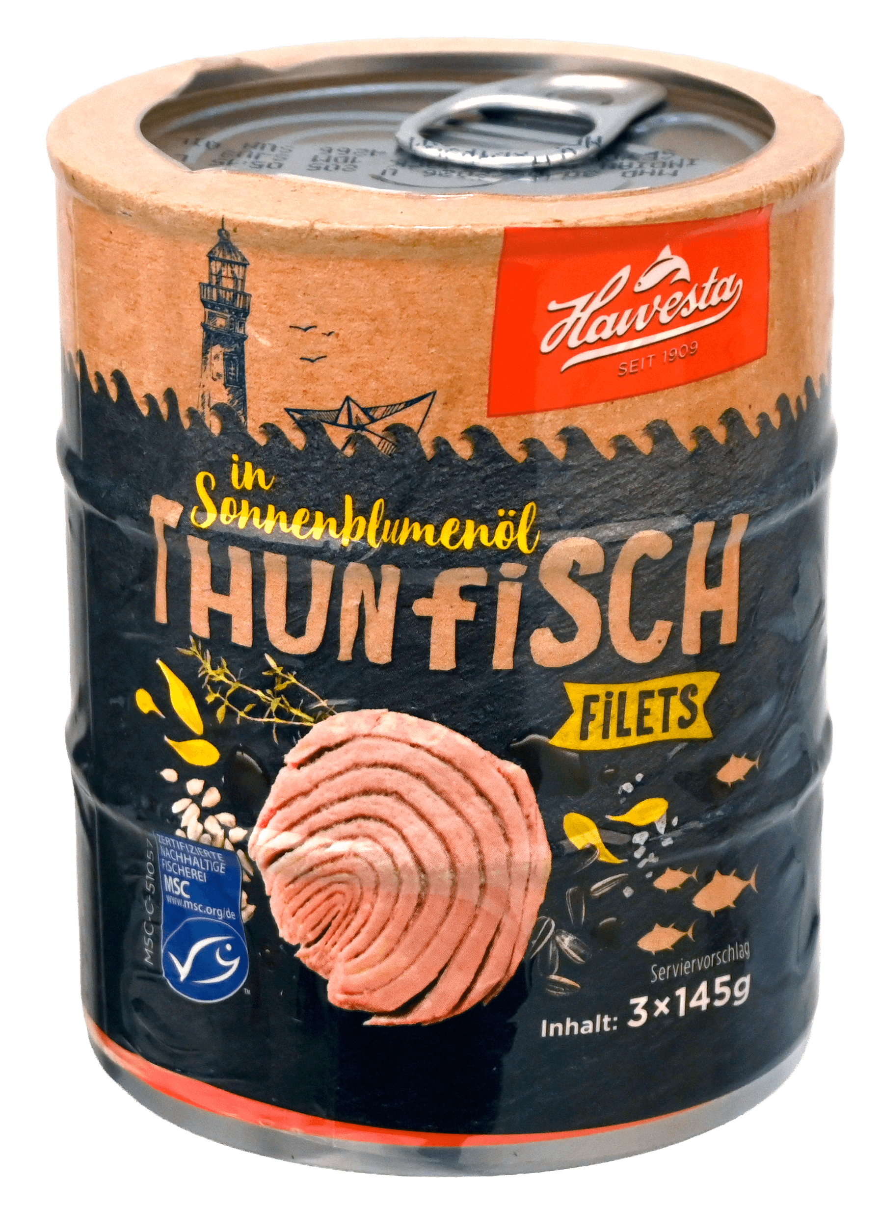 3 Blikken Tonijn in Zonnebloemolie 145g