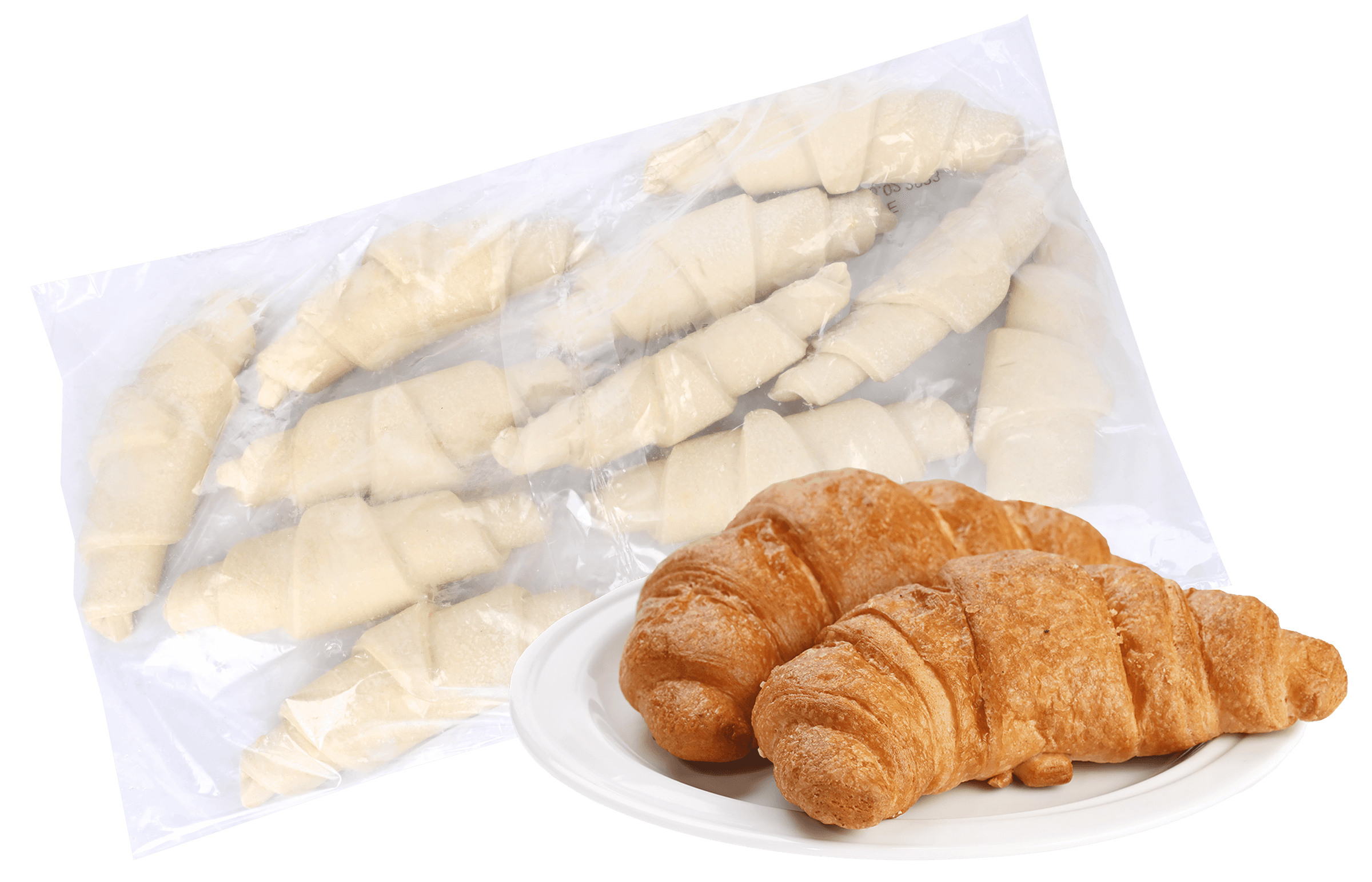 2 zakken Franse botercroissant 10x75g