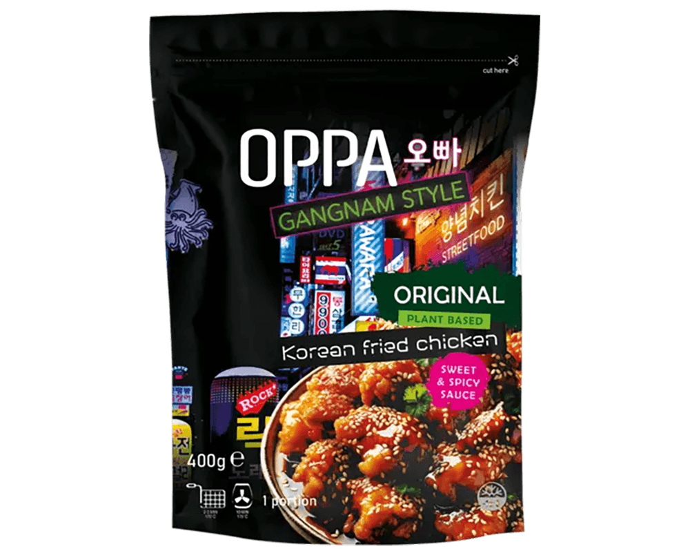 5 stuks Oppa Korean fried chicken sweet & spicy vegan 230gr