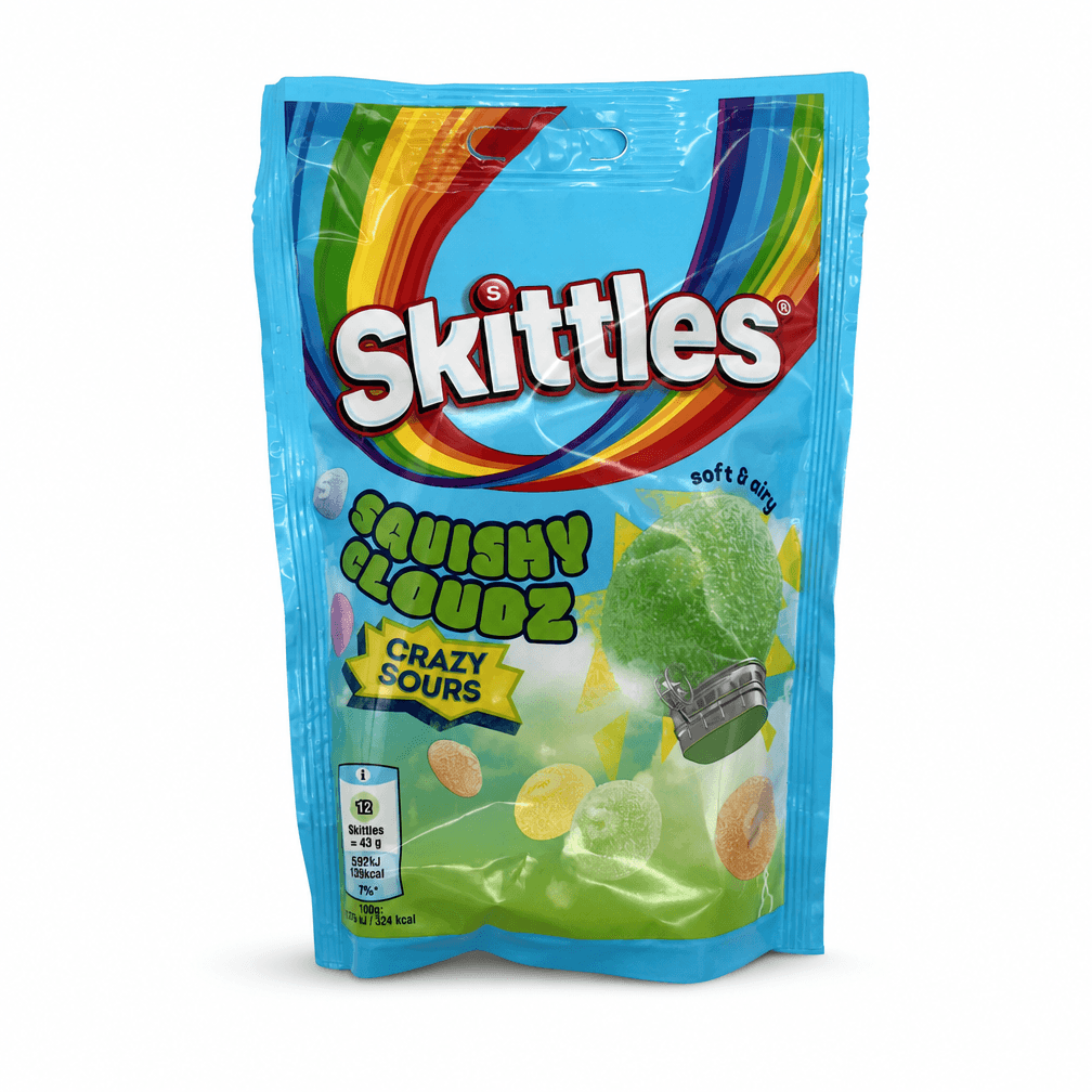 2 Zakken Skittles Squishy Soft Cloudz Crazy Sour 94gr