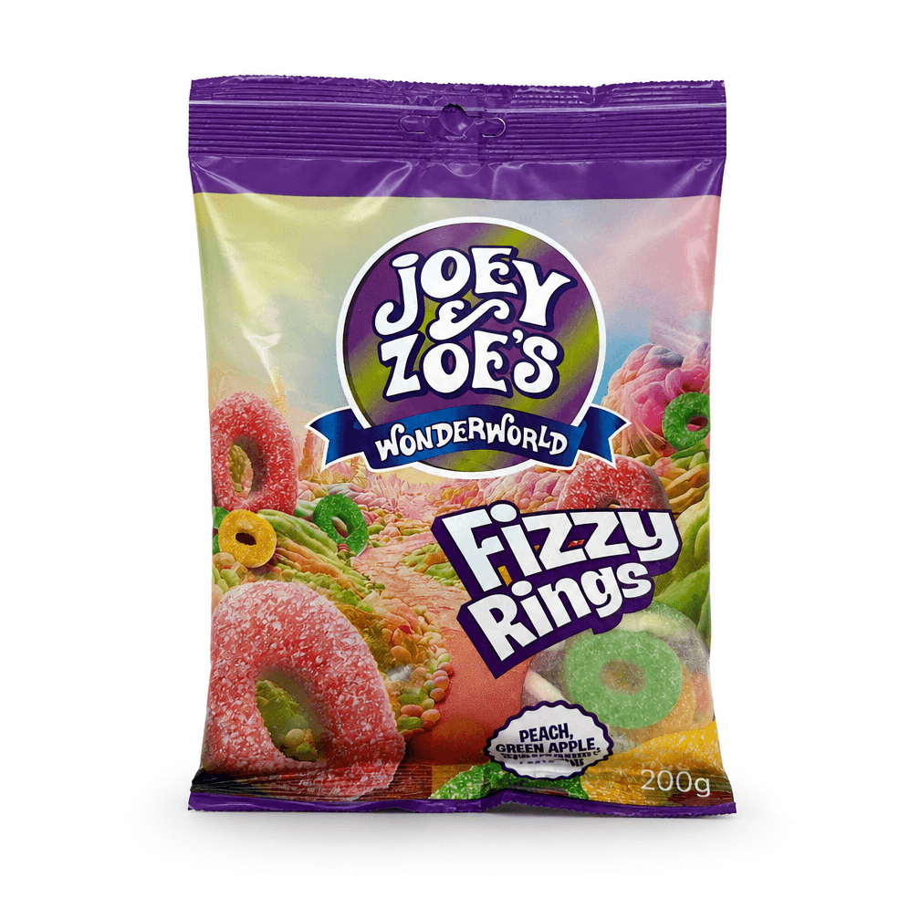 2 zakken Joey Zoe's Fizzy Rings snoep 200 g