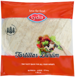 Lydia Tortillas Wraps Ø30cm 18st