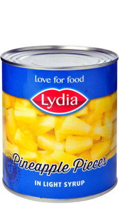 Lydia Ananasstukken op lichte siroop 850ml