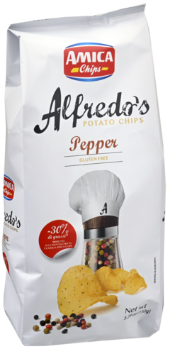 2 zakken Alfredo's Chips Peper
