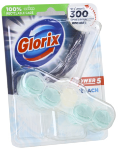 9 stuks Glorix WC Blok Power Bleek 55g