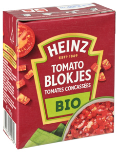 3 pakken Heinz Tomaten Blokjes Naturel Bio 390g